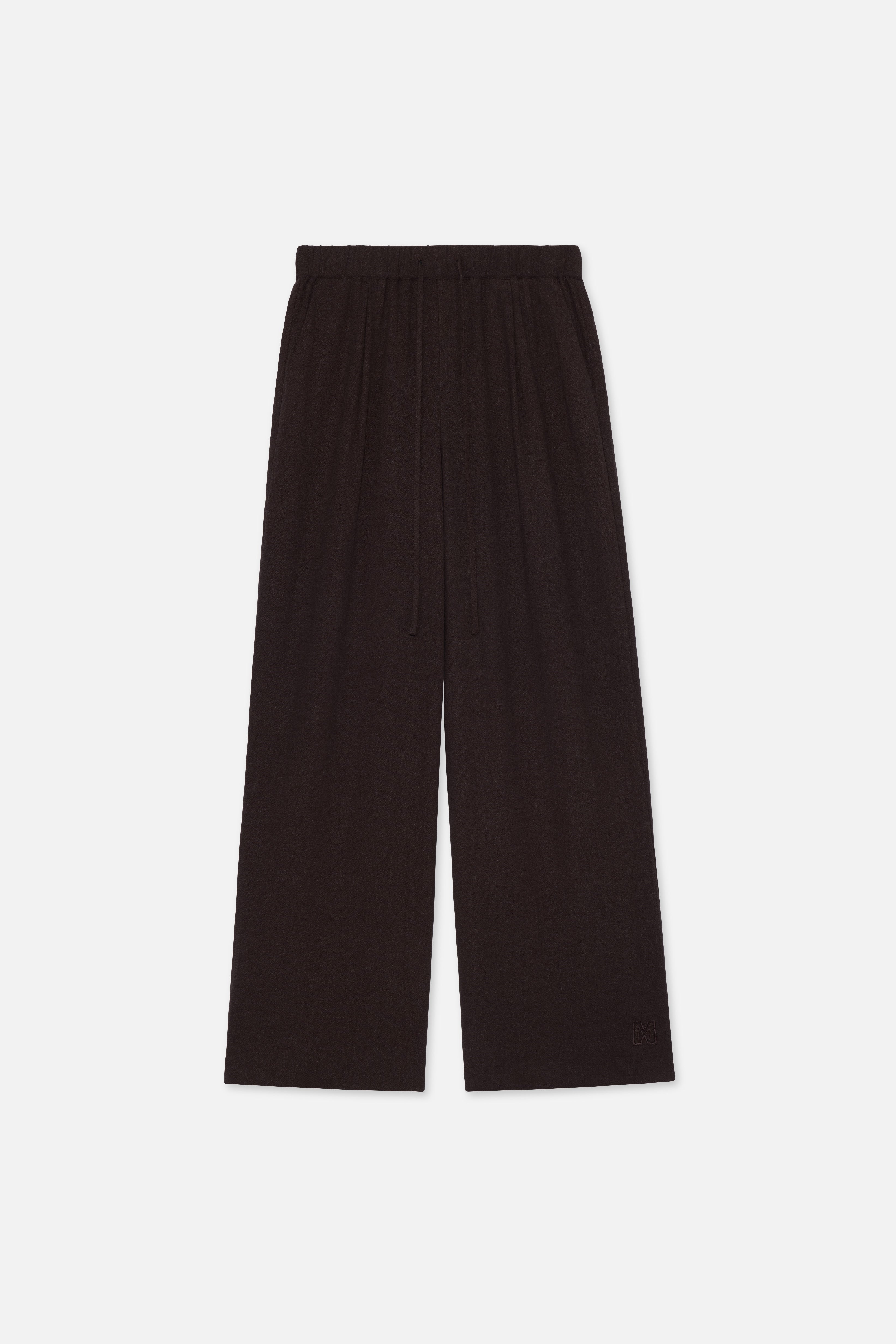 Lace Trim Pants | Dark Brown