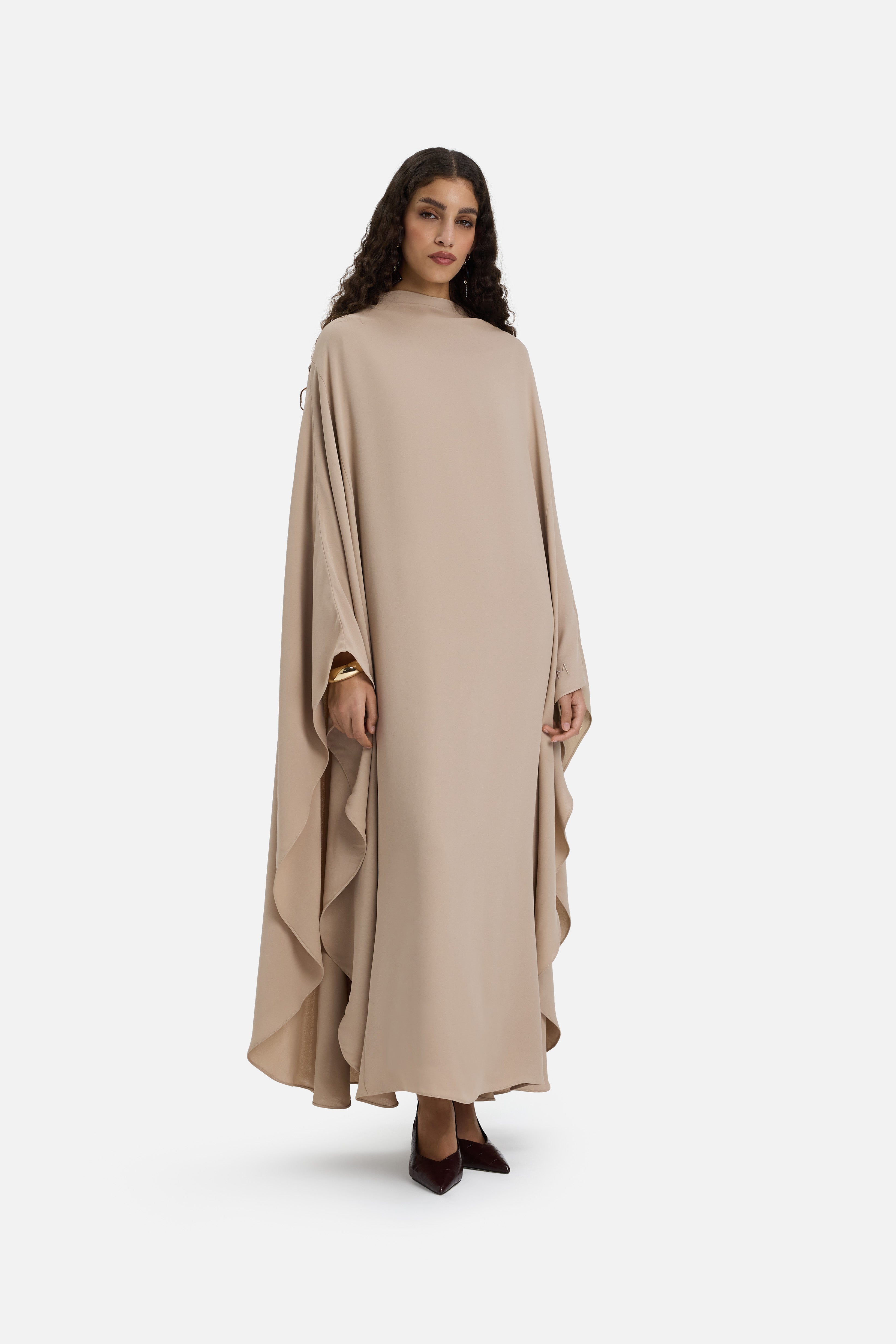 Layered Cape Dress | Mocha