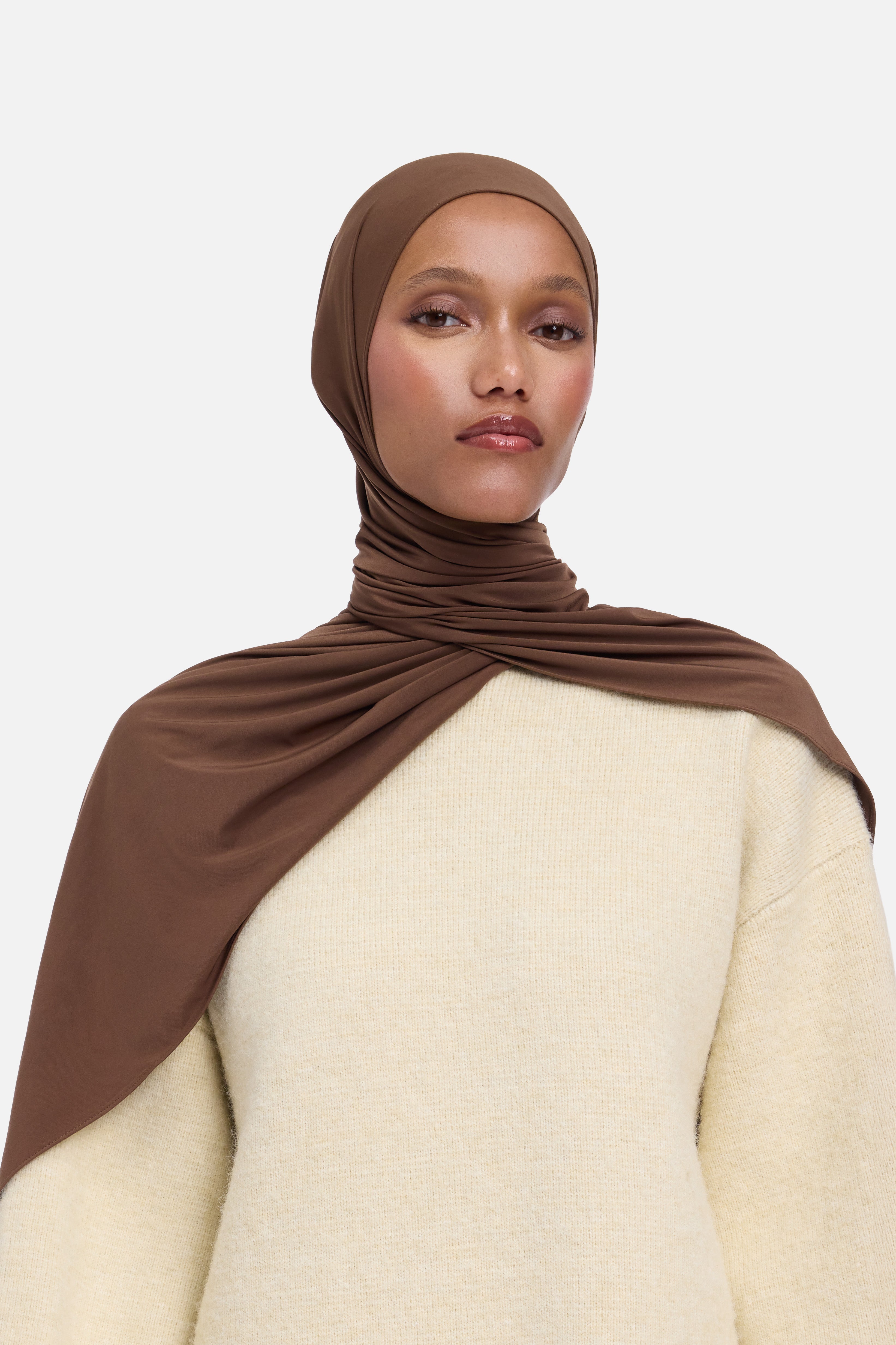Liquid Jersey Scarf | Soft Khaki | MERRACHI
