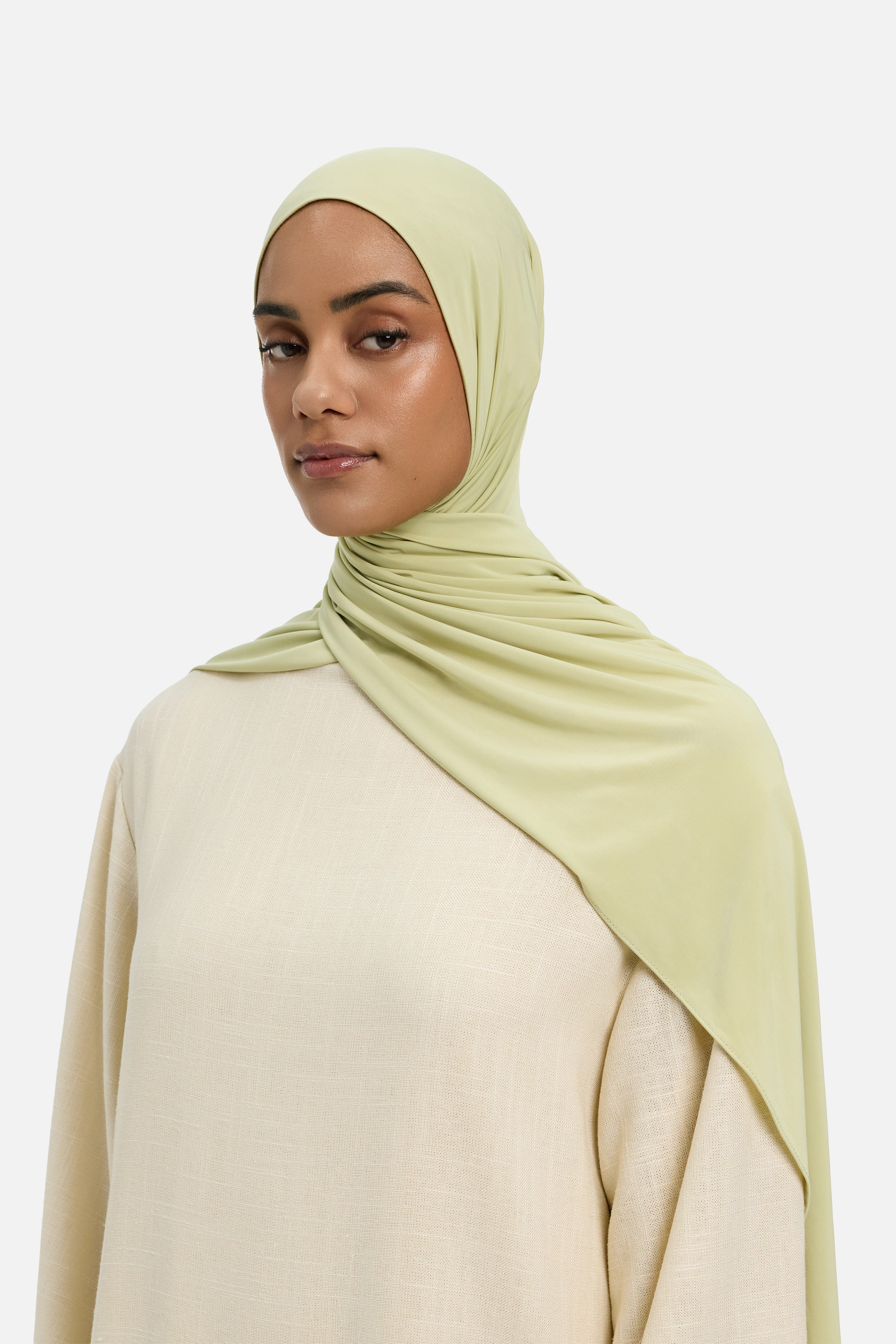 Liquid Jersey Scarf | Iced Olive