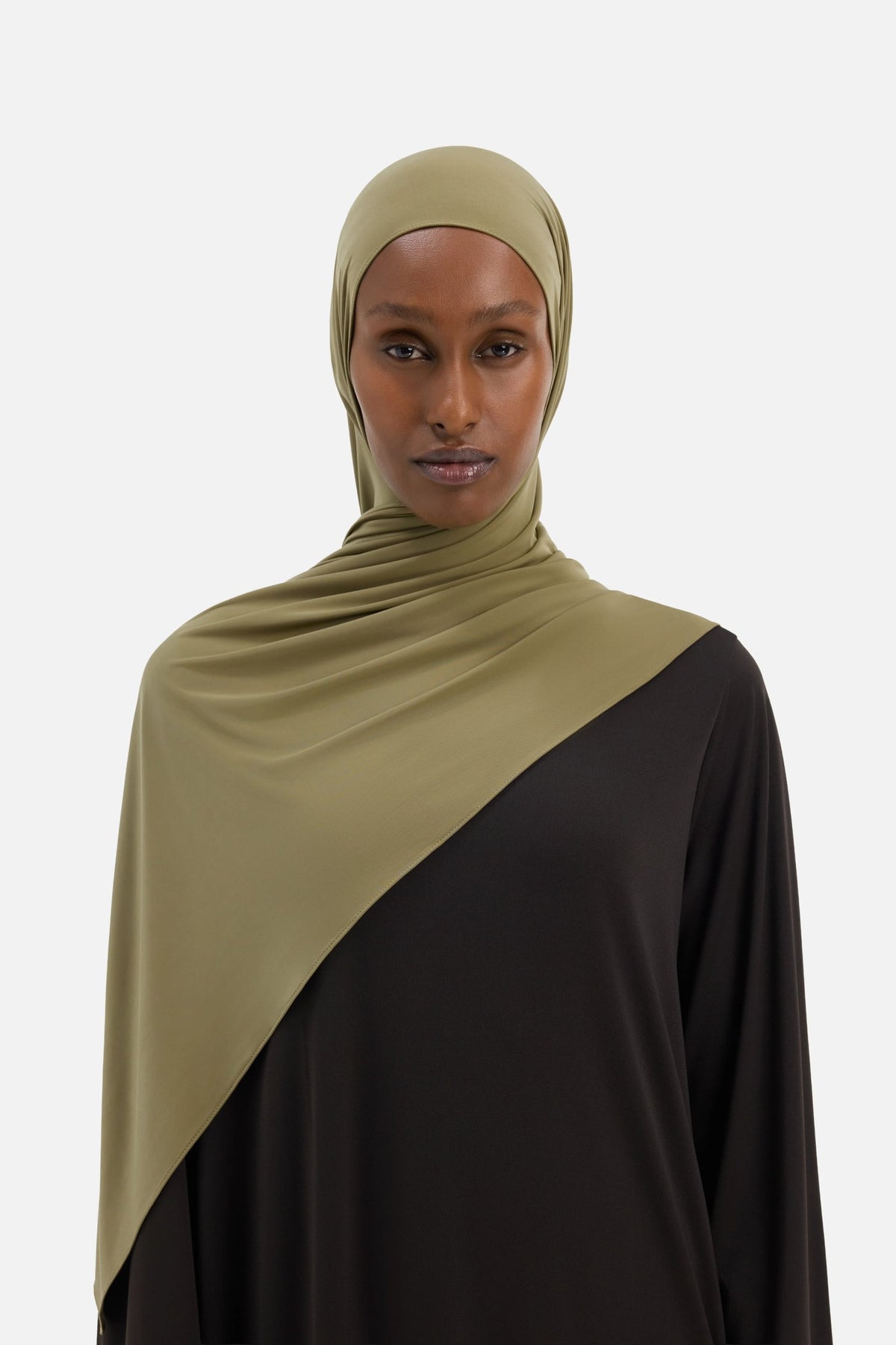 Liquid Jersey Scarf | Khaki Green