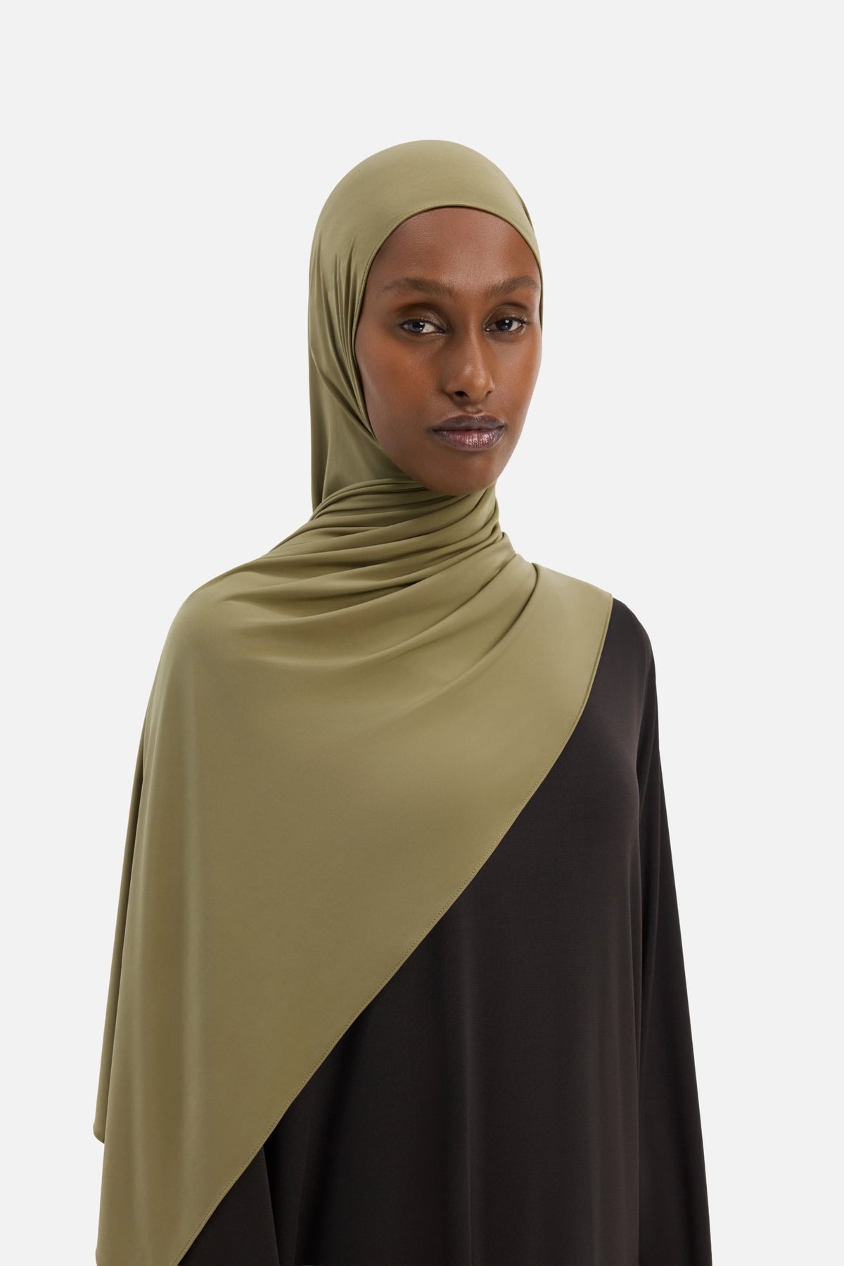 Liquid Jersey Scarf | Khaki Green