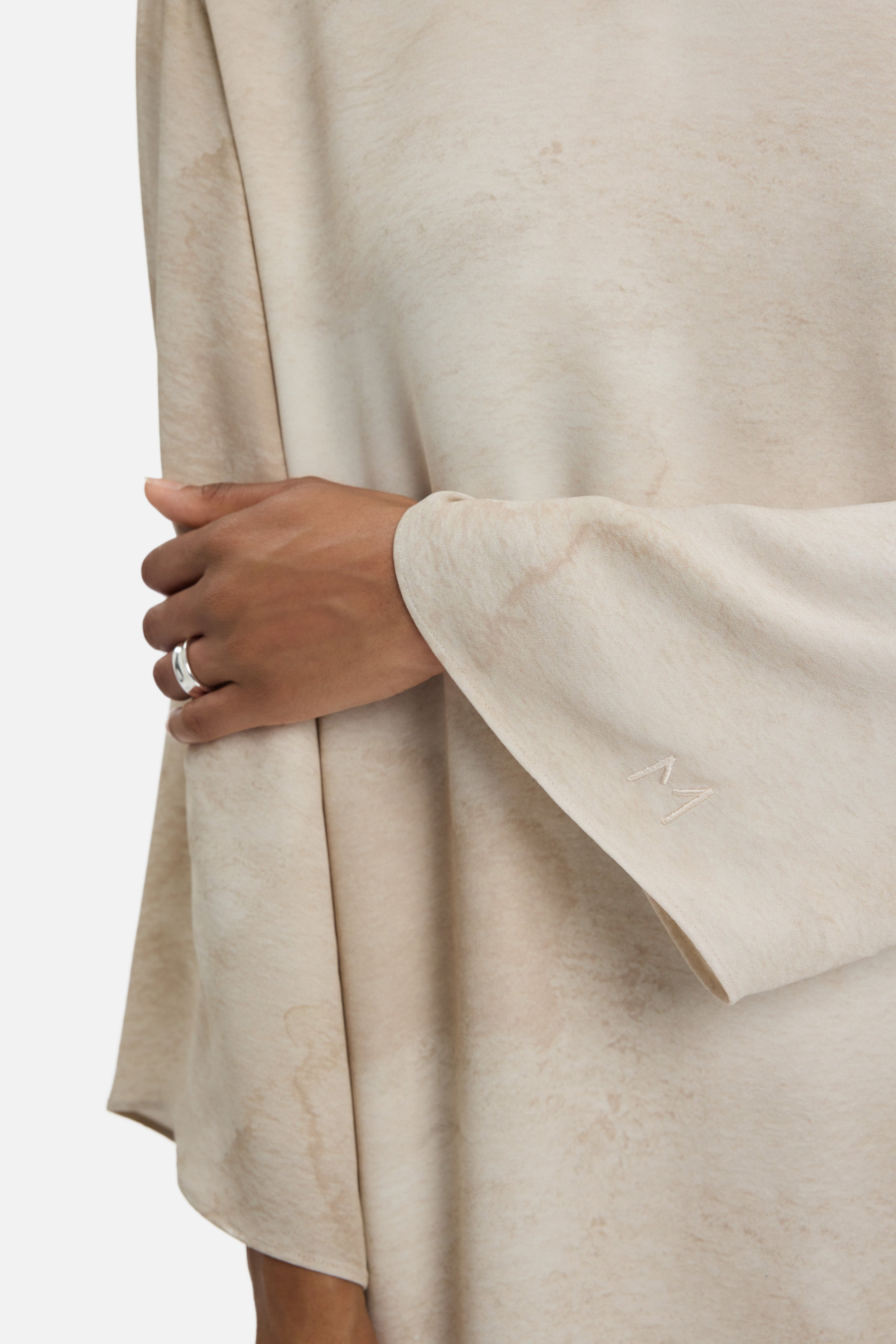 Marble Crew Neck Dress | Mocha Marble | MERRACHI Marble Crew Neck Dress | Mocha Marble | MERRACHI