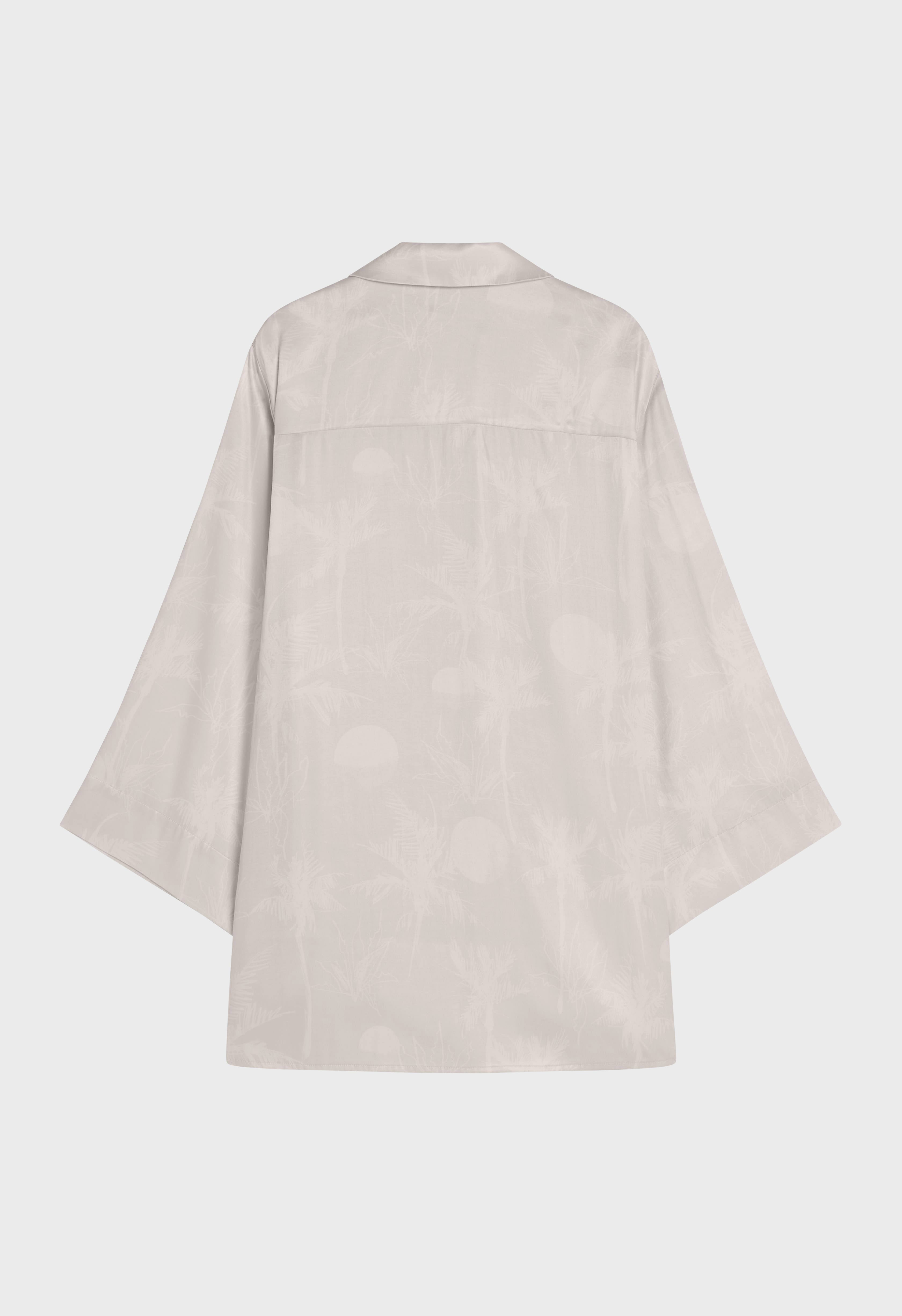 Printed Shirt | Palm Print Moon Grey