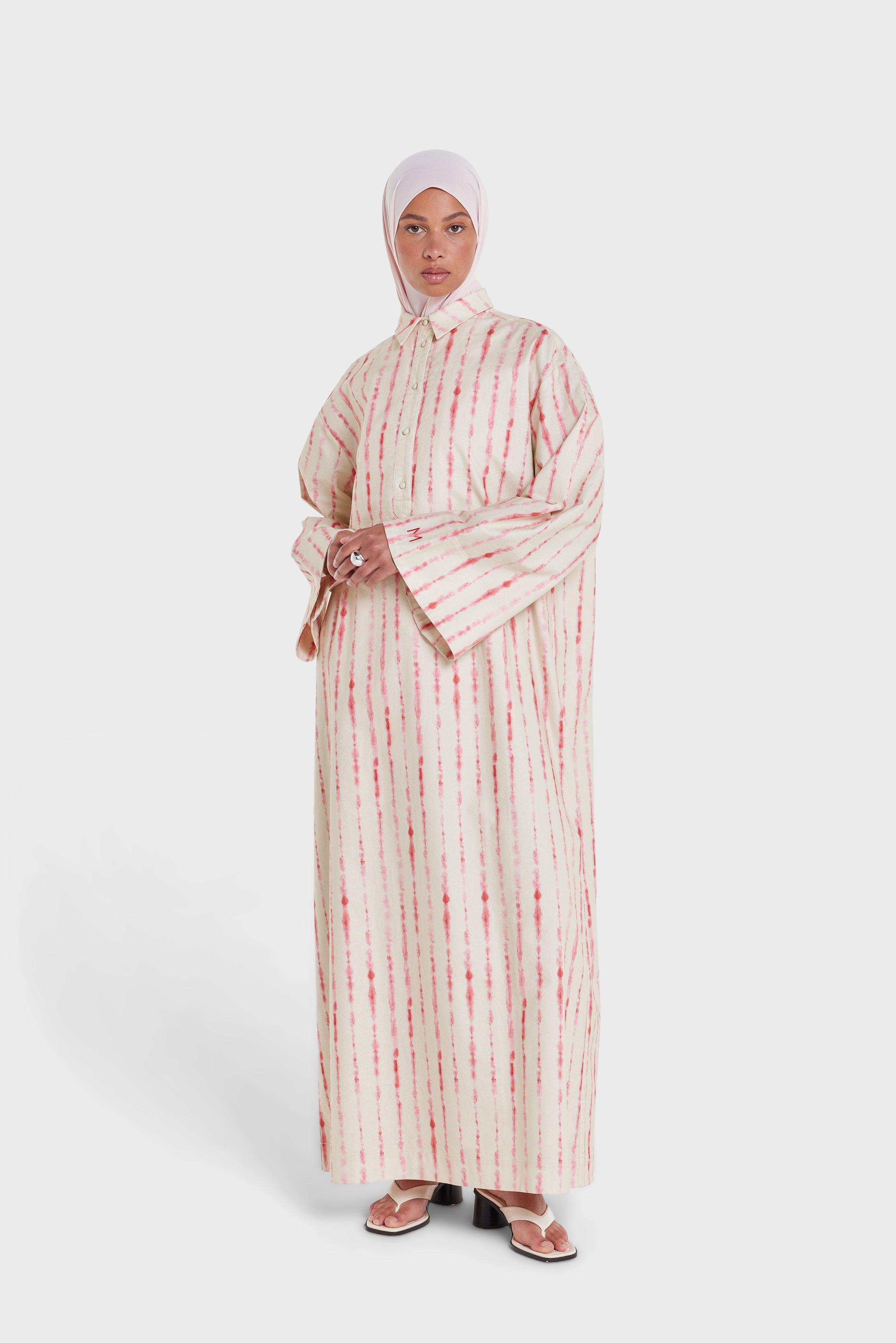 Shibori Kaftan Dress | Rose Shibori Print