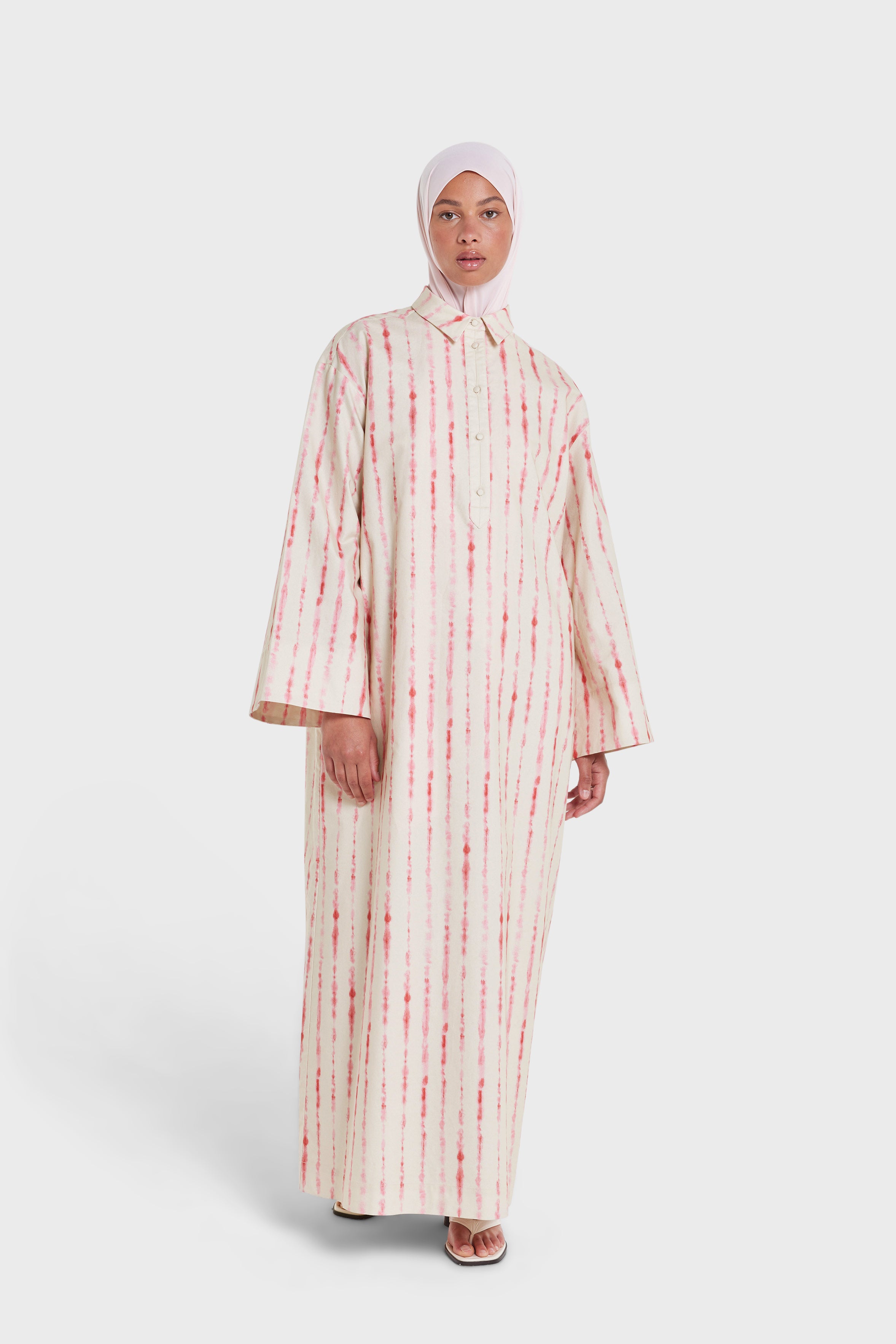 Shibori Kaftan Dress | Rose Shibori Print