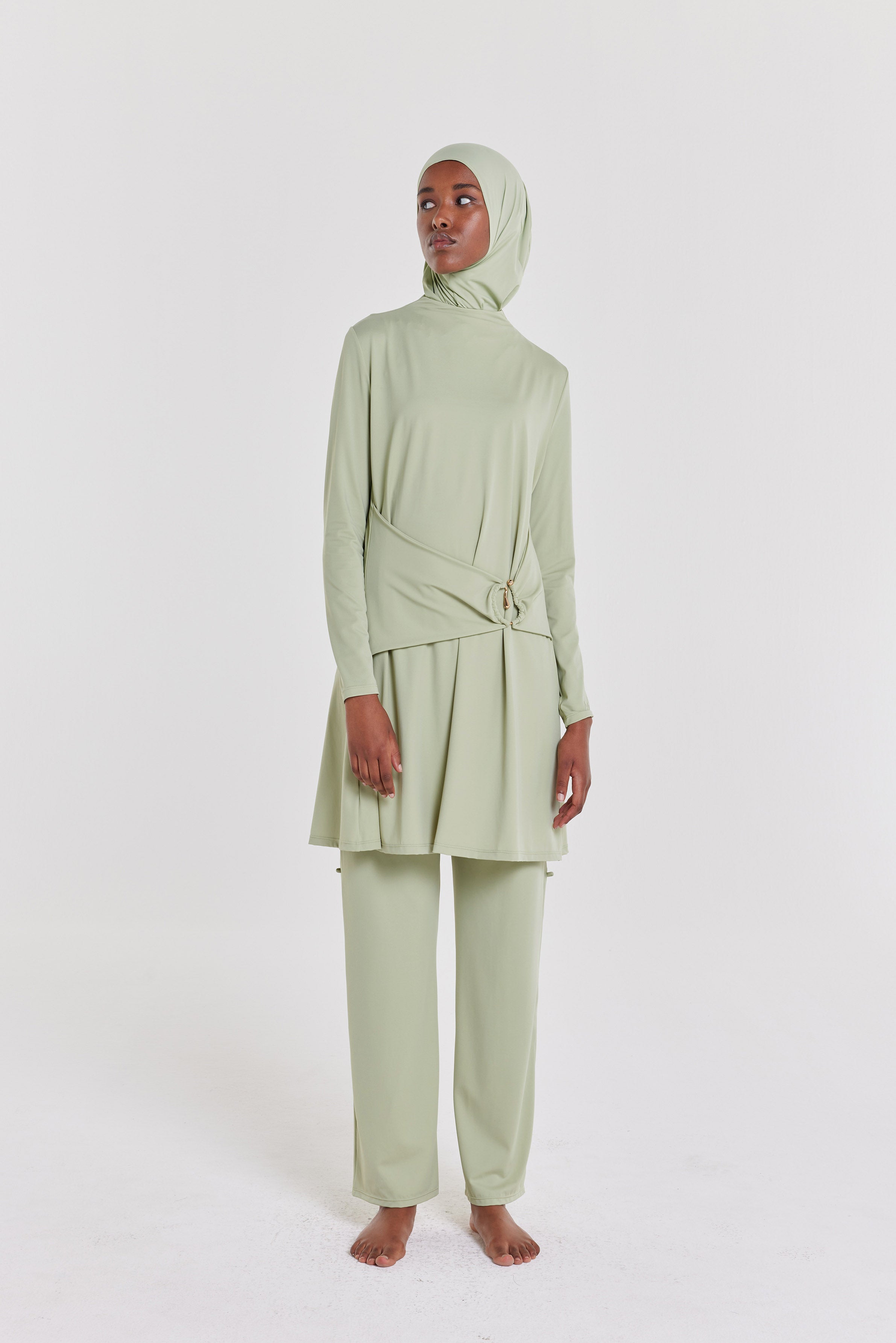 Stone Ring Swim Dress and Suit | Matcha