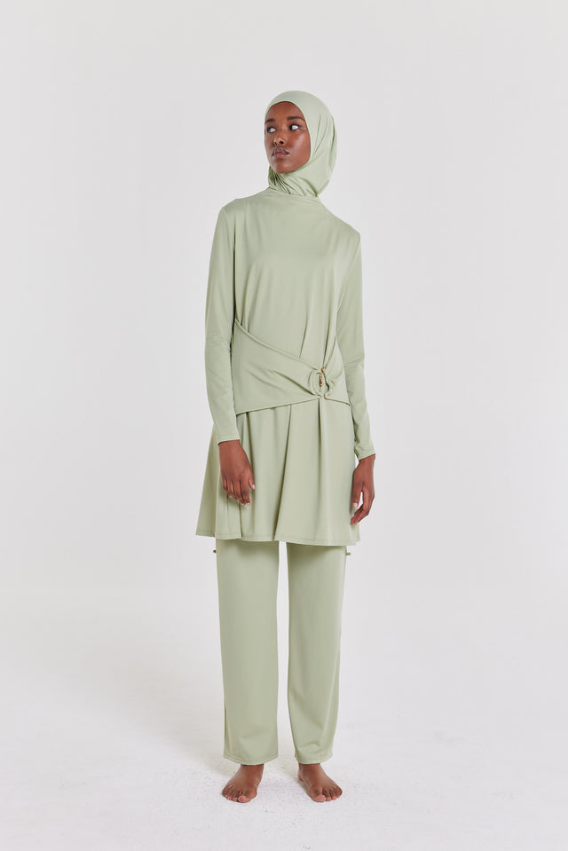 Stone Ring Swim Dress and Suit | Matcha