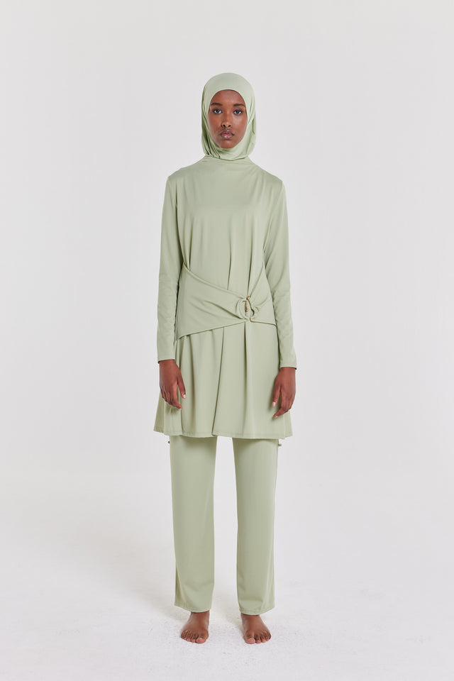 Stone Ring Swim Dress and Suit | Matcha