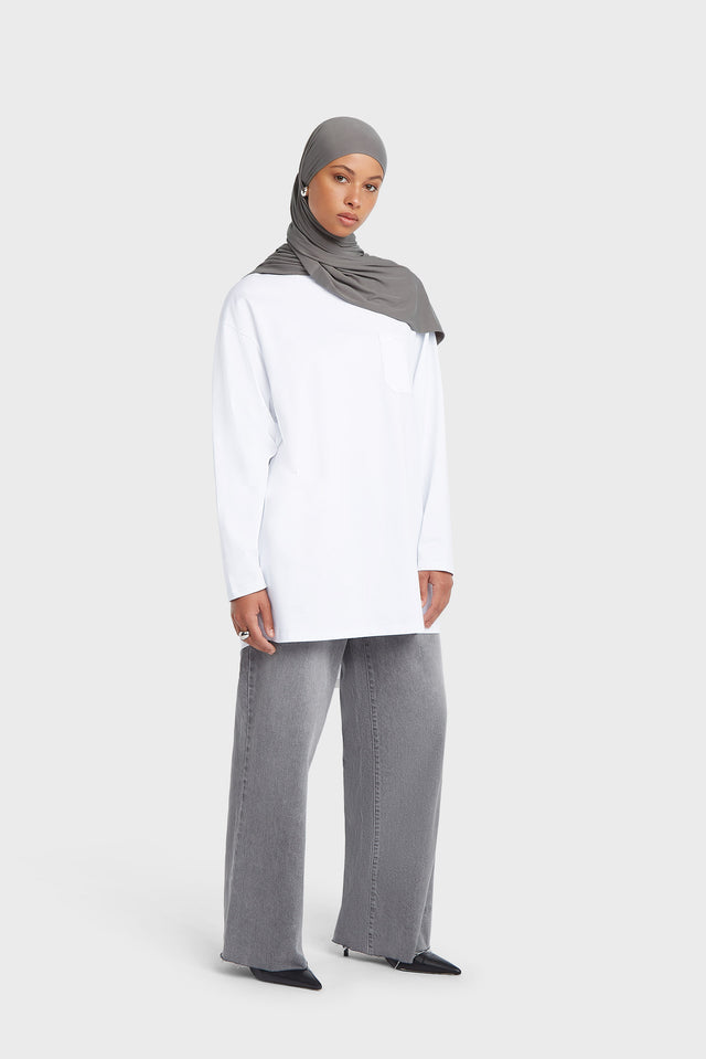 Oversized Cotton Tee | White