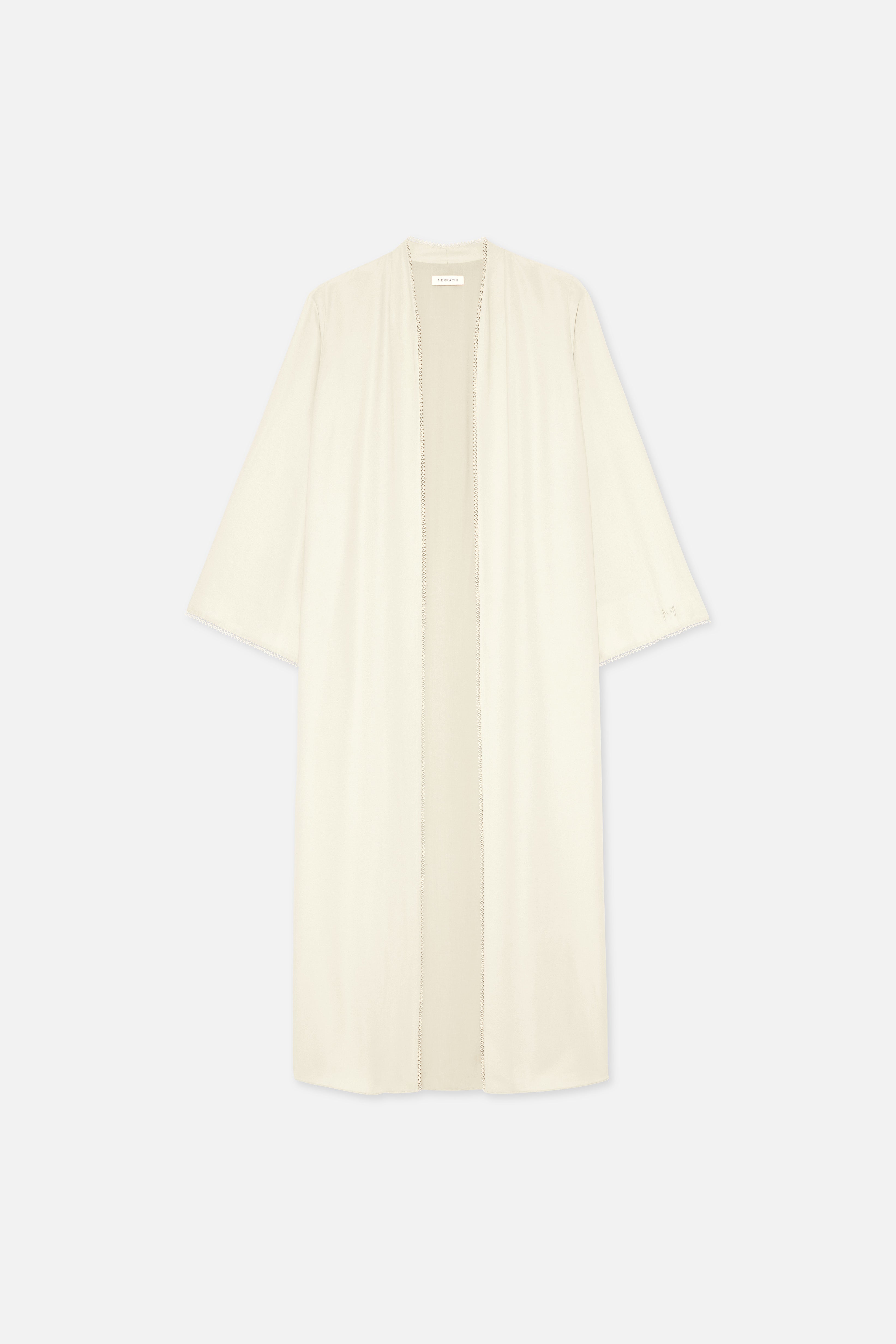 Picot Edge Abaya | Off White