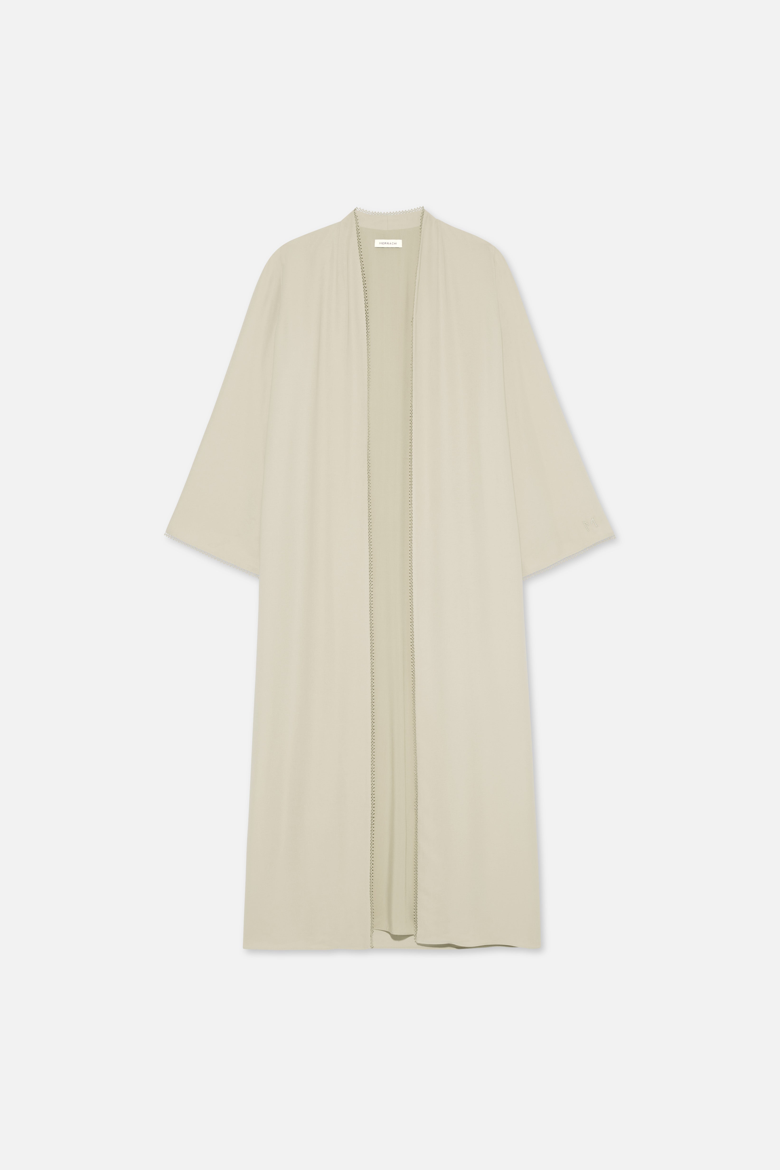 Picot Edge Abaya | Sand
