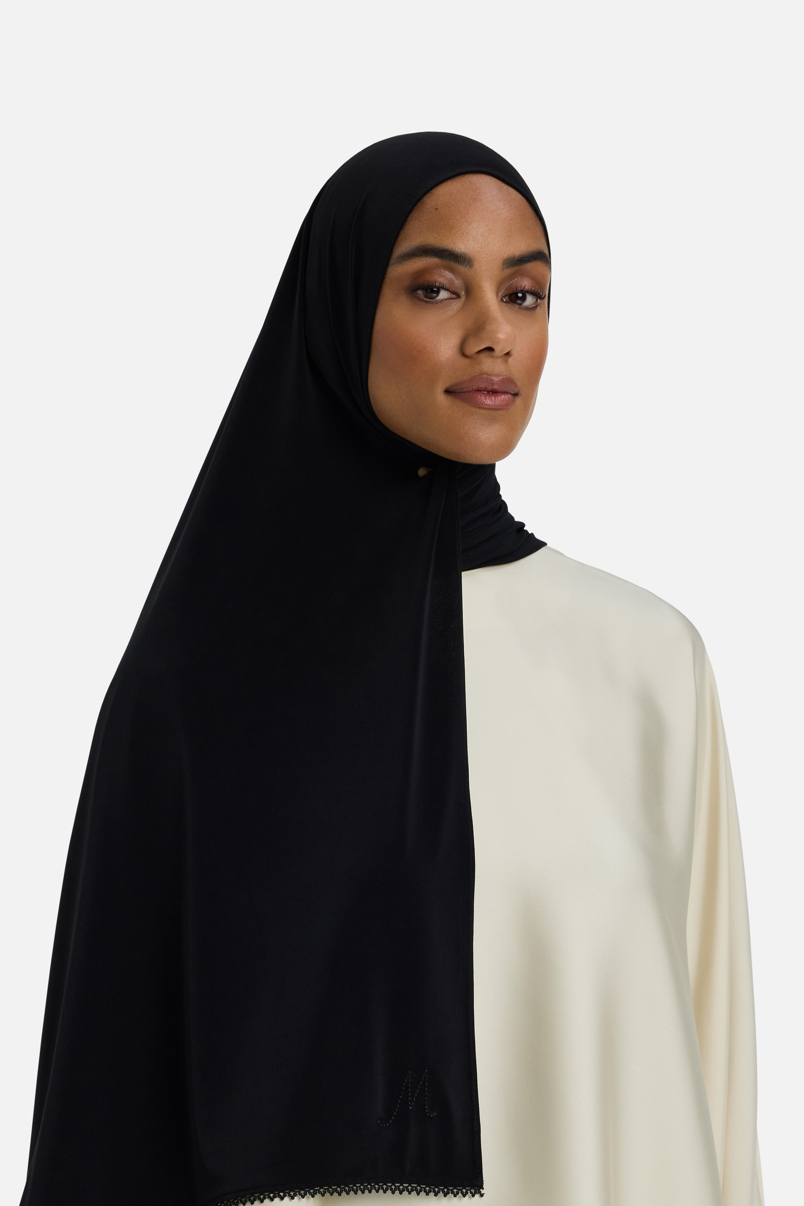 The Picot Edge Premium Scarf | Black
