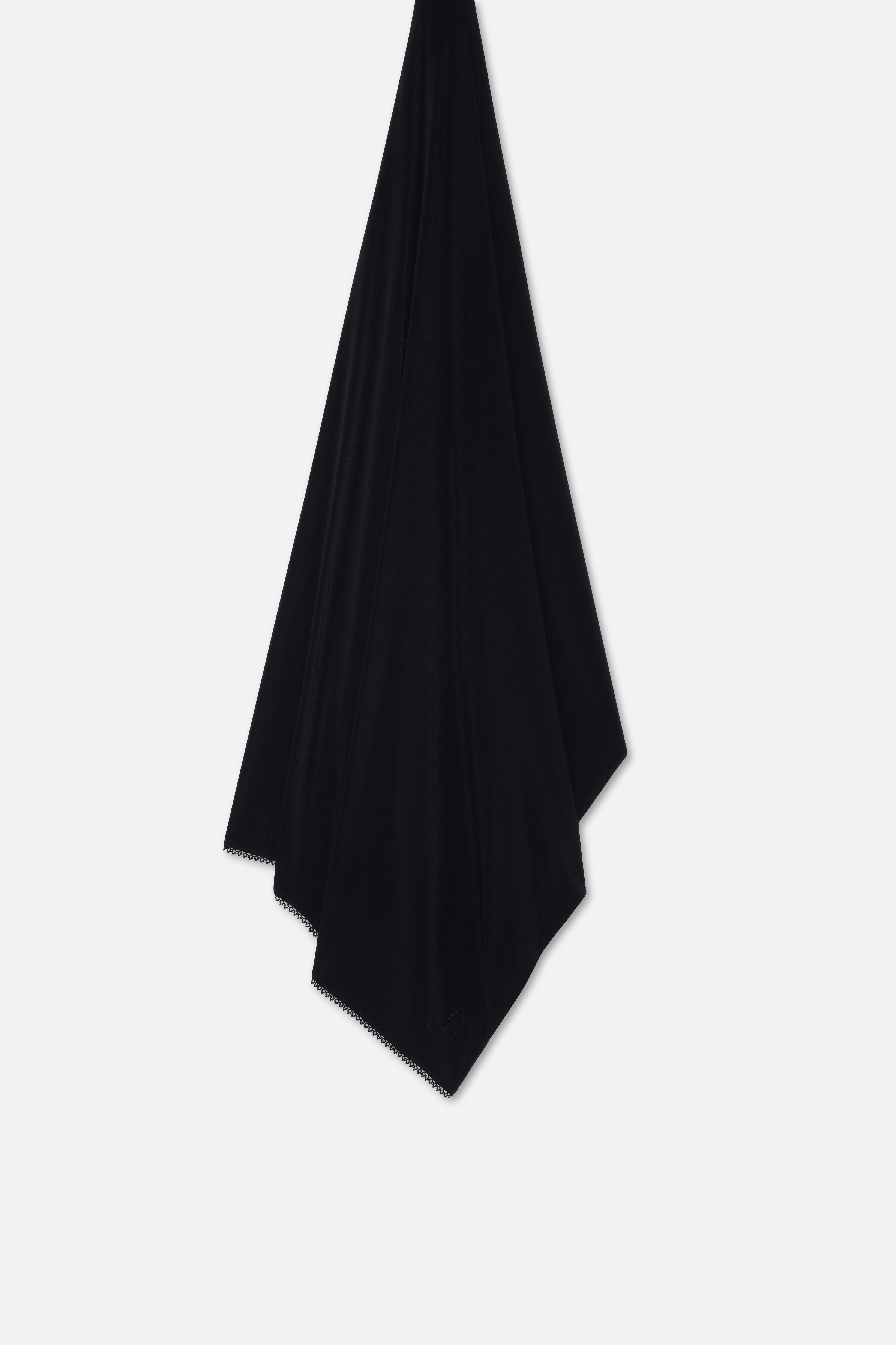 The Picot Edge Premium Scarf | Black