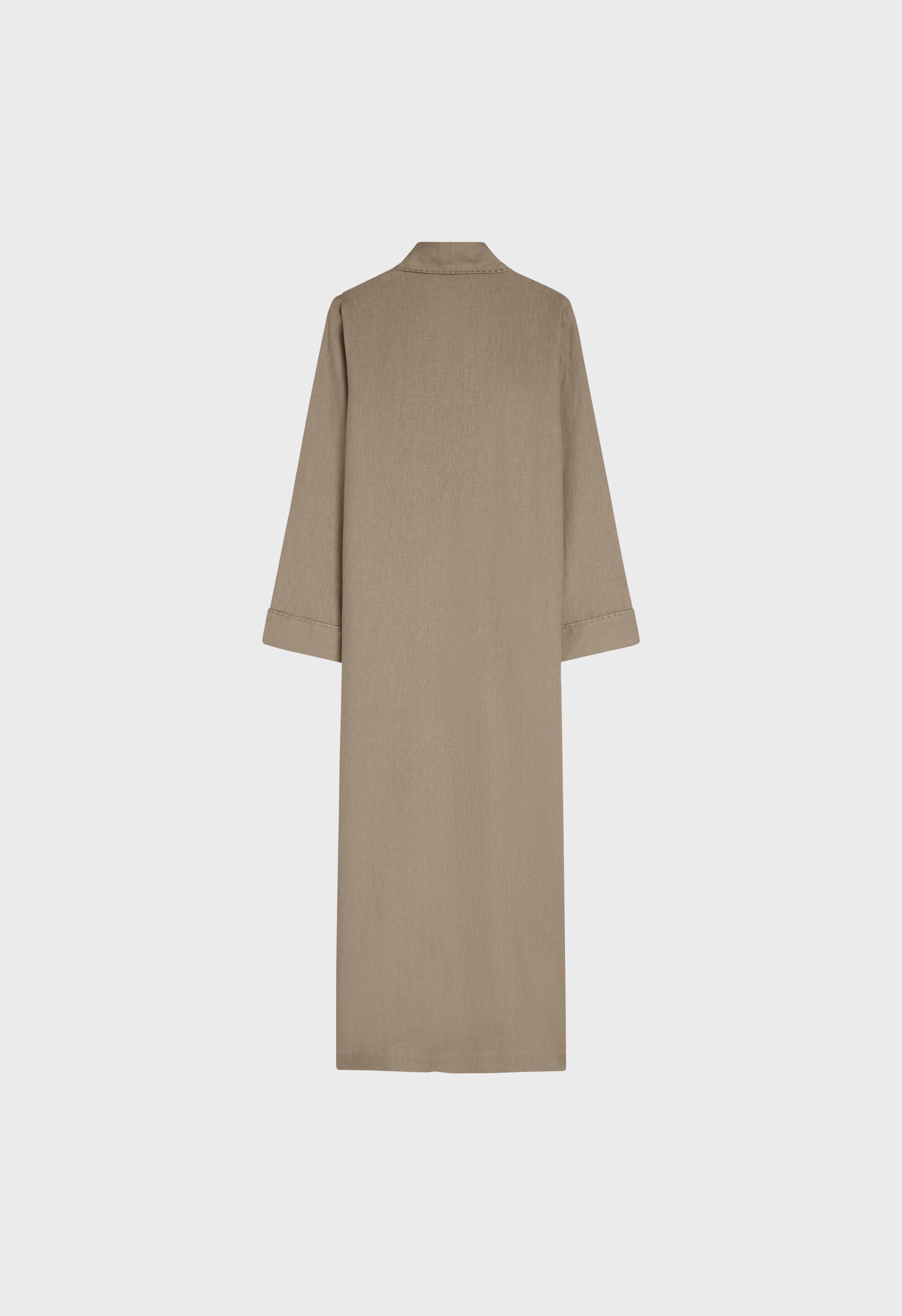 Plain Linen Abaya | Light Khaki