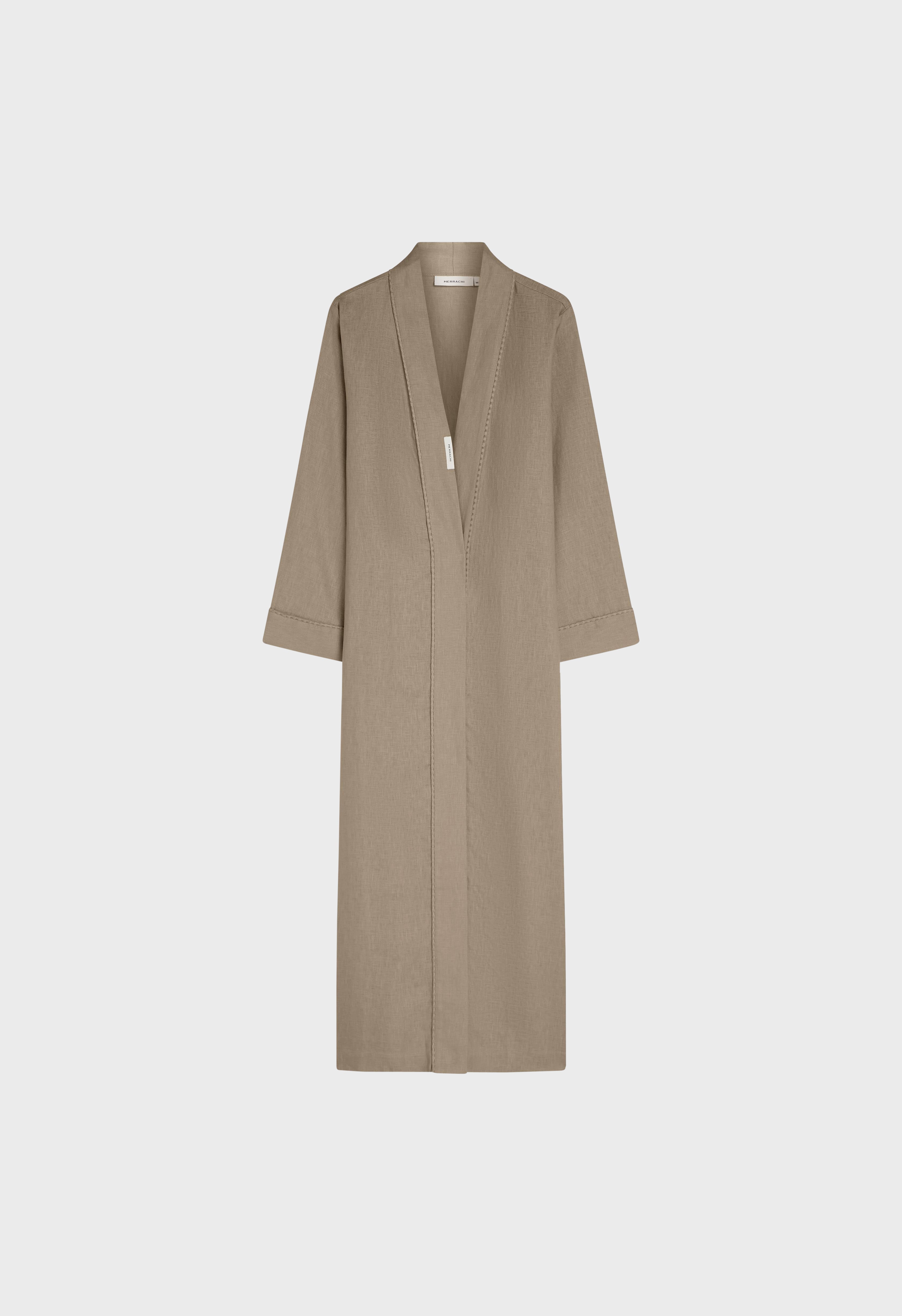 Plain Linen Abaya | Light Khaki