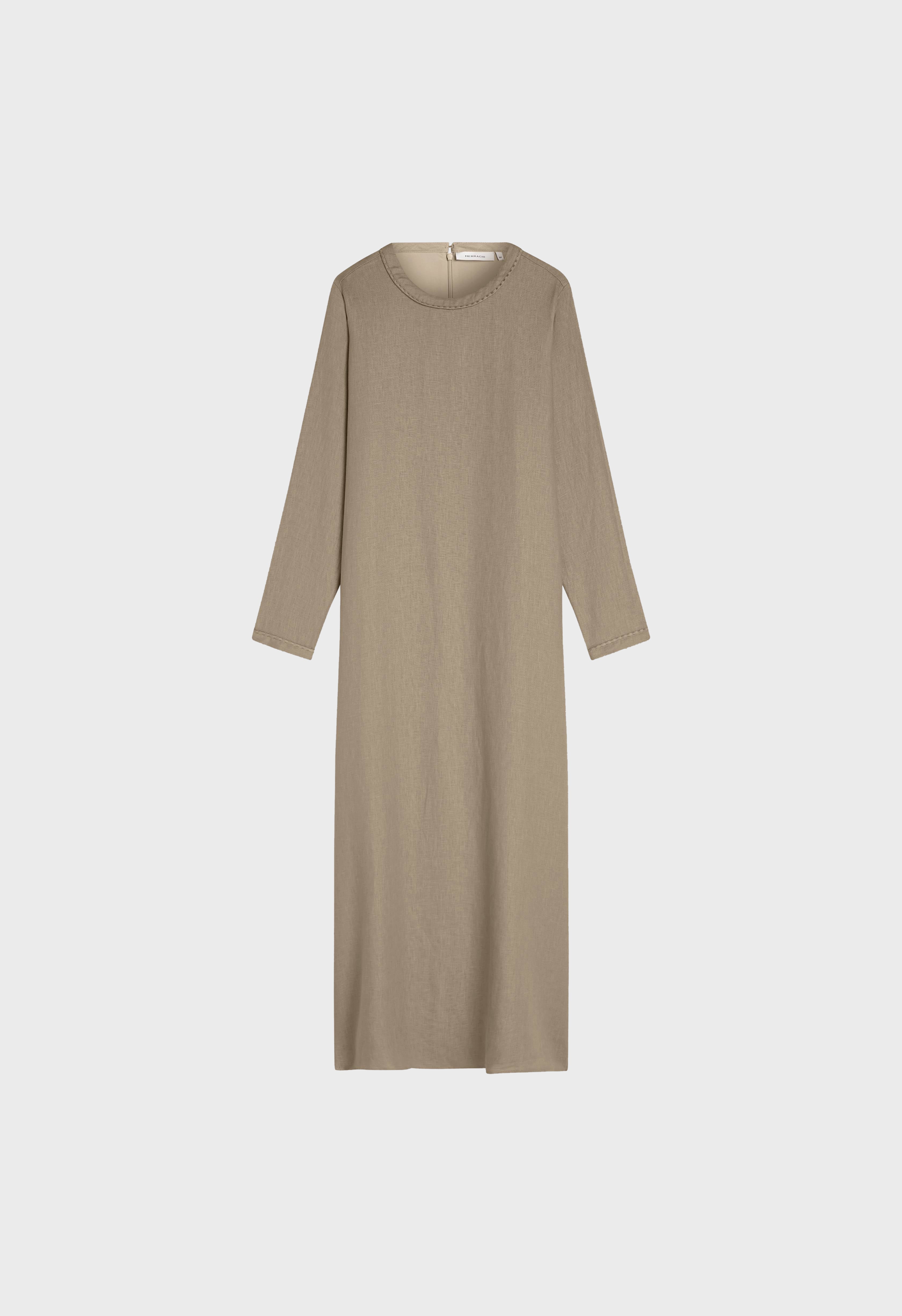 Plain Linen Dress | Light Khaki