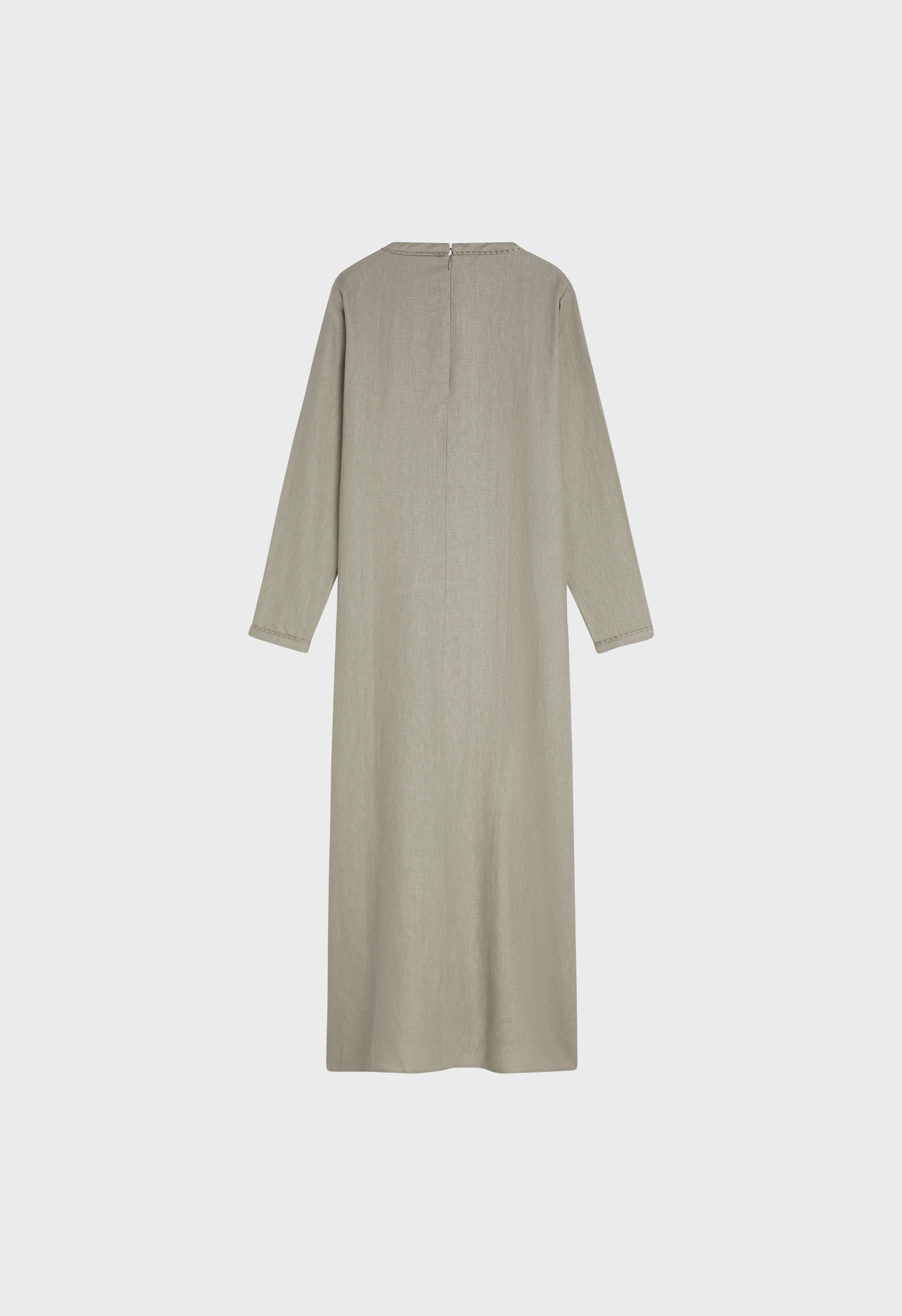 Plain Linen Dress | Light Sage