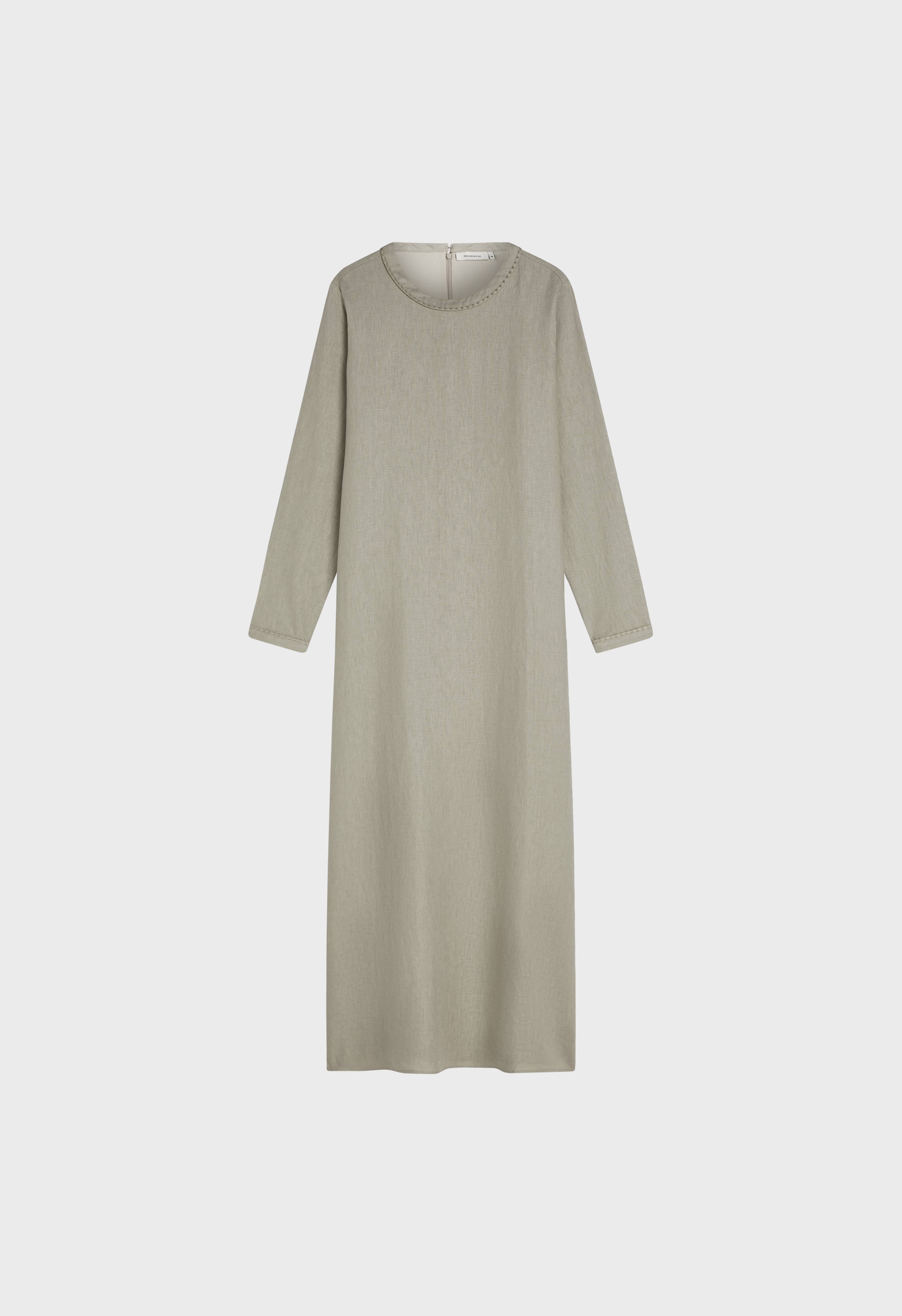 Plain Linen Dress | Light Sage