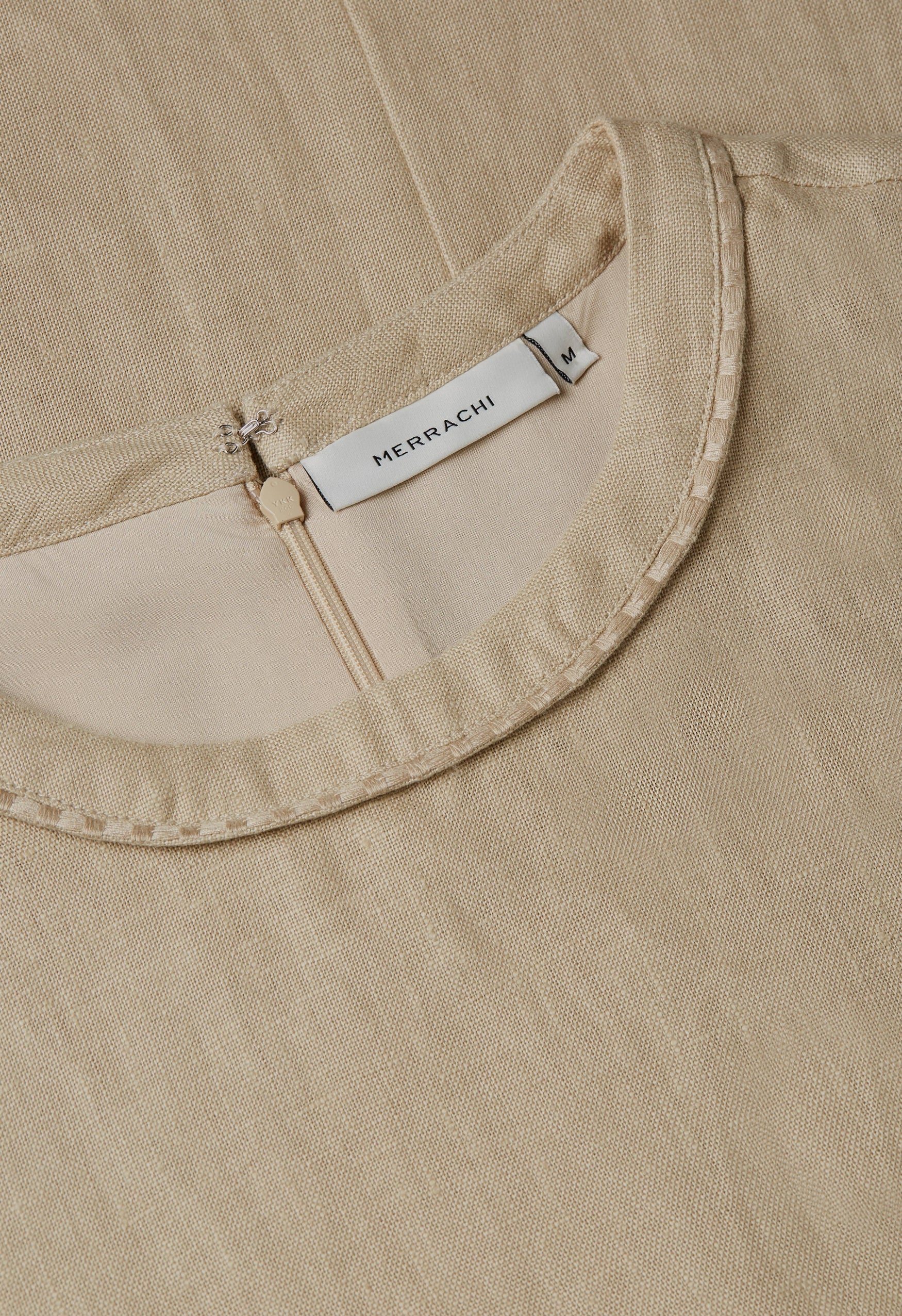 Plain Linen Dress | Light Khaki
