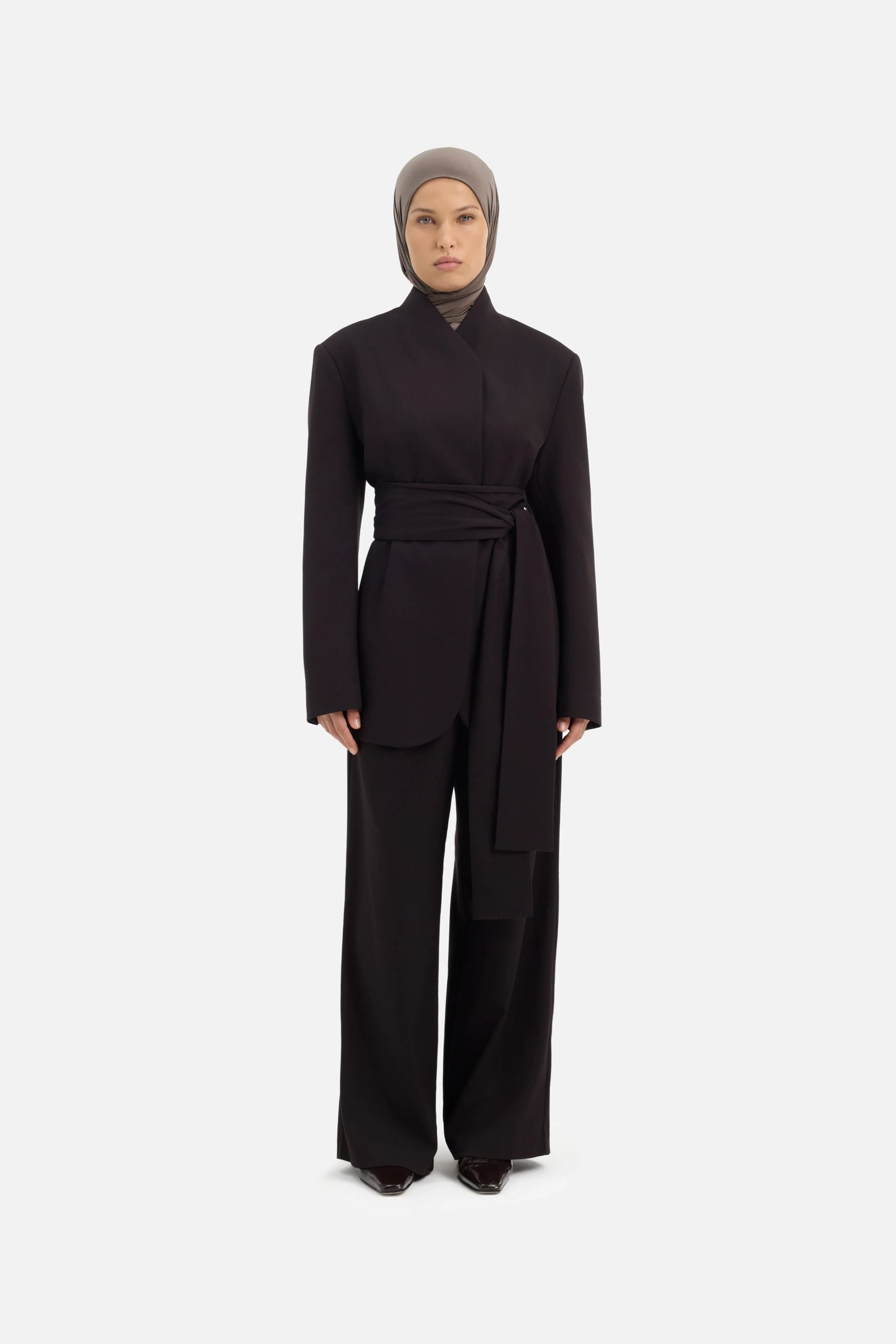 Pleated Trousers | Dark Truffle