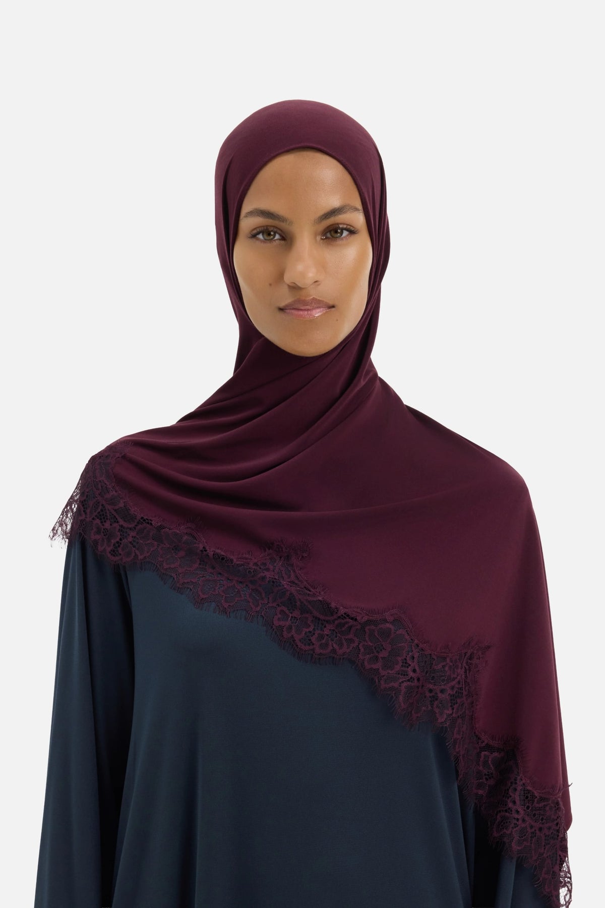 Premium Double Lace Scarf | Blackcurrant