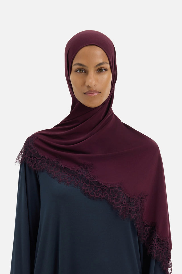 Premium Double Lace Scarf | Blackcurrant