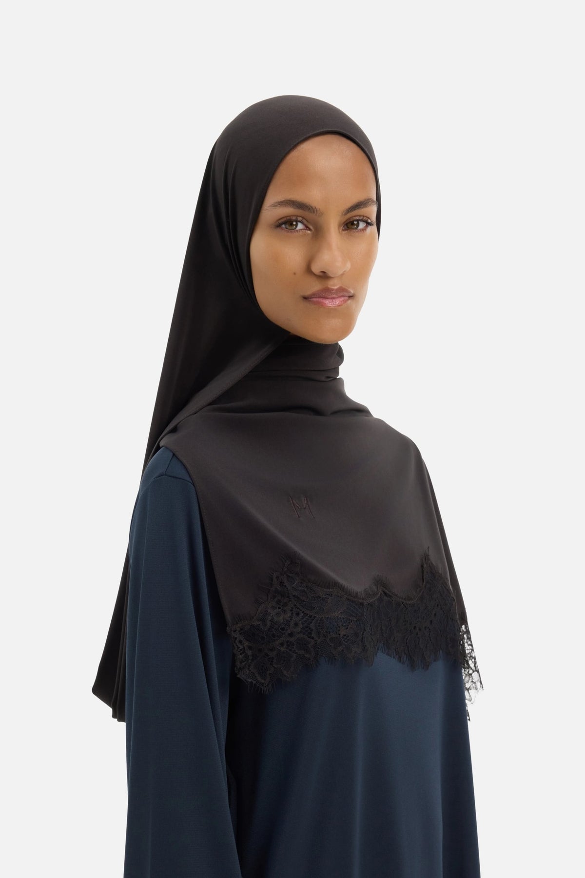 Premium Double Lace Scarf | Dark Truffle