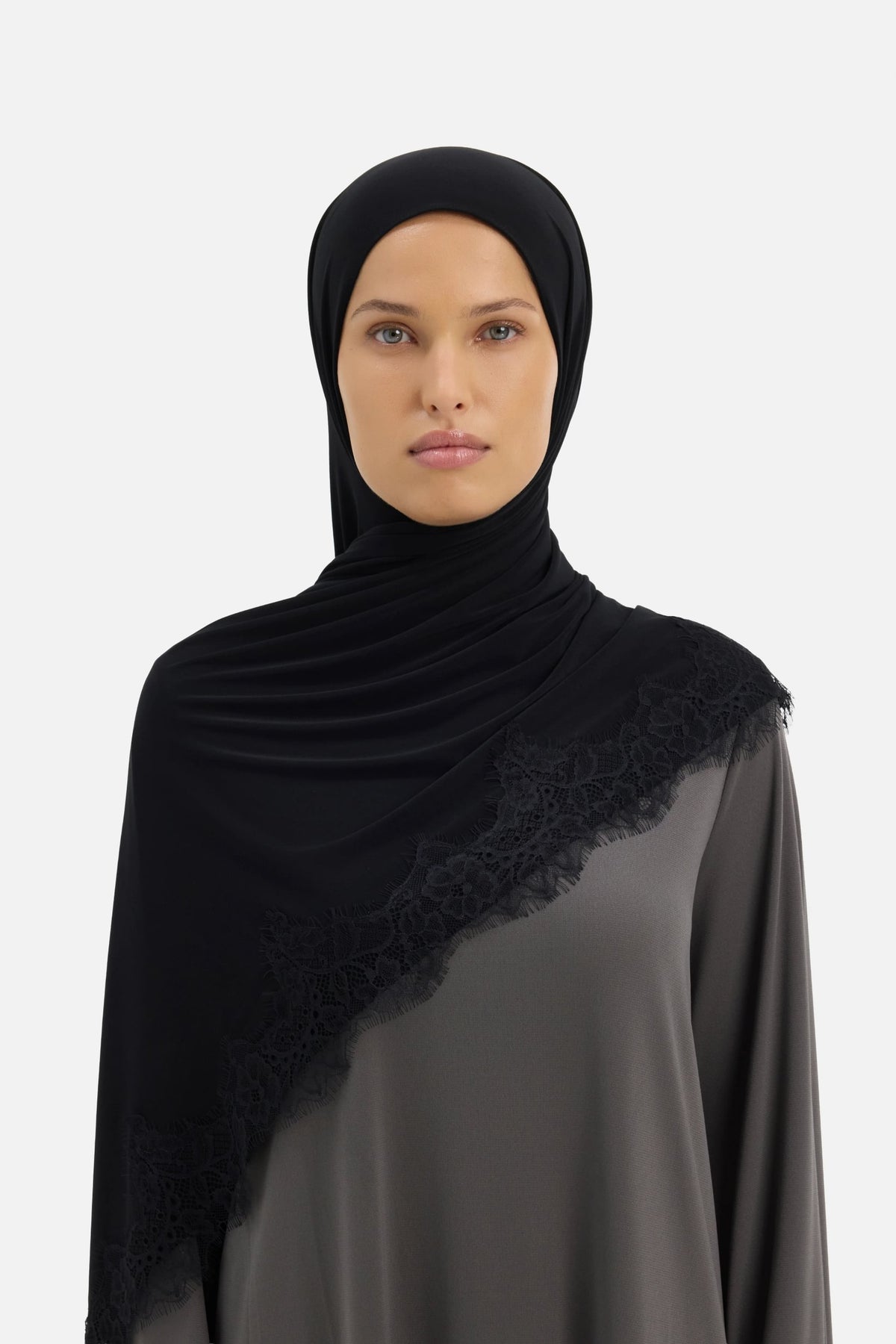 Premium Lace Scarf | Black