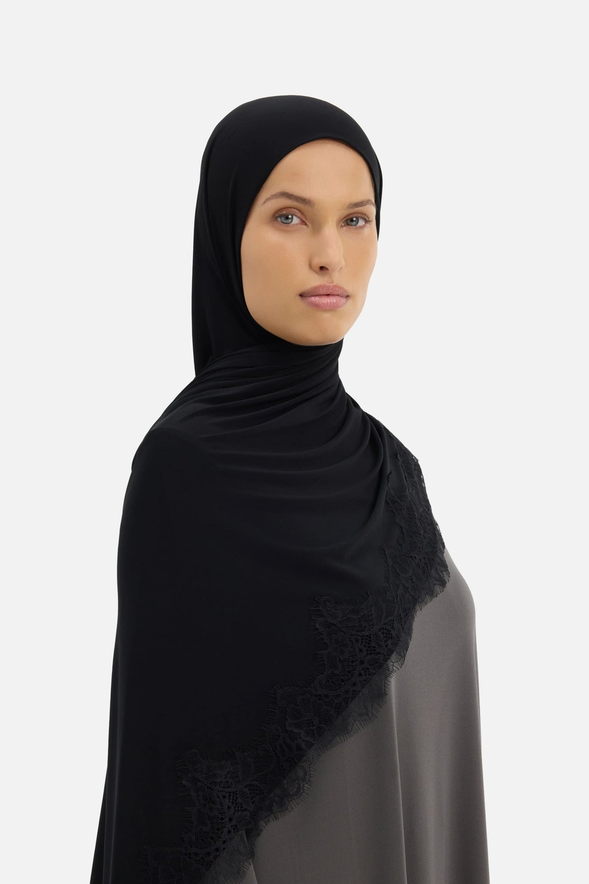 Premium Lace Scarf | Black