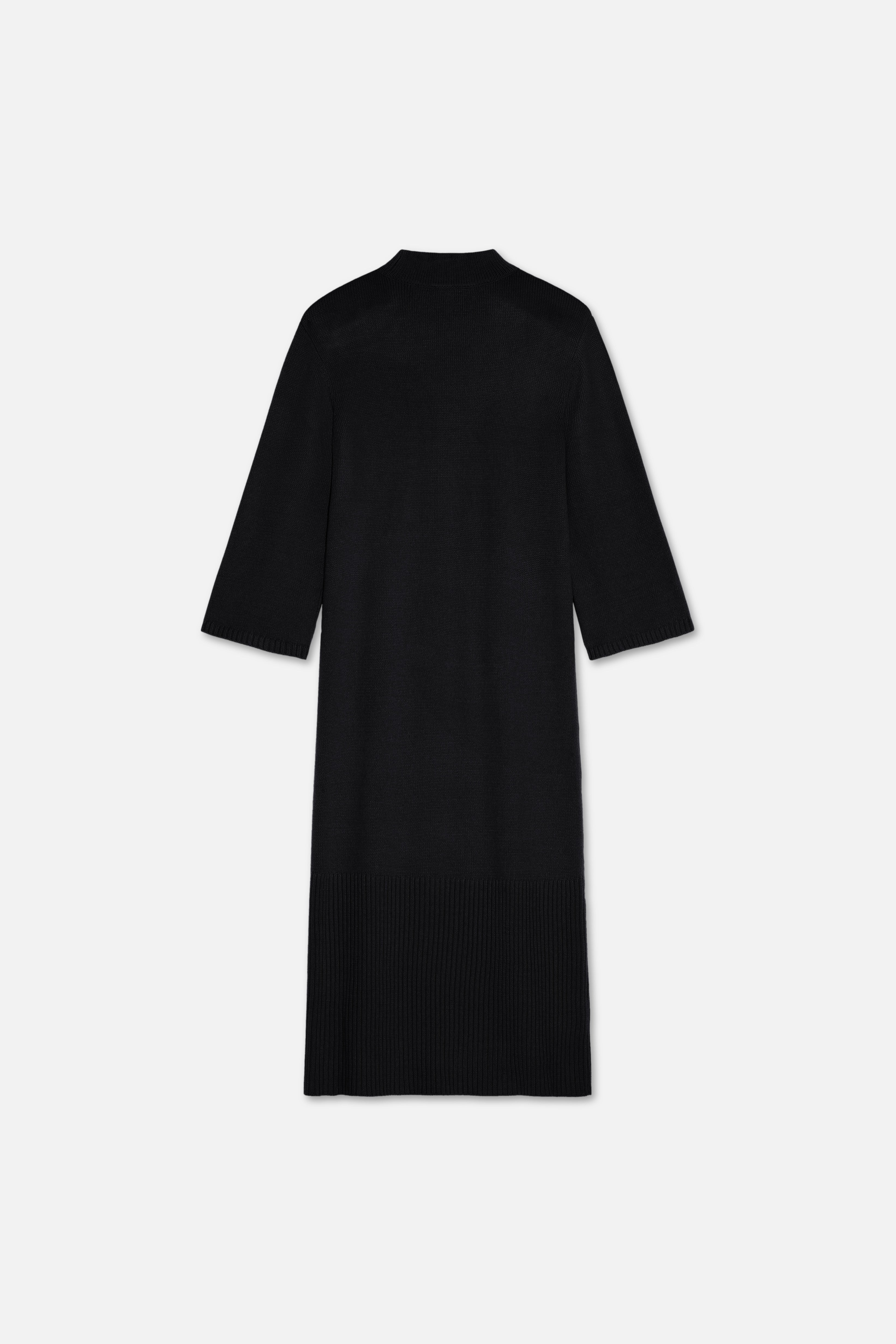 Ribbed Knit Dress | Black