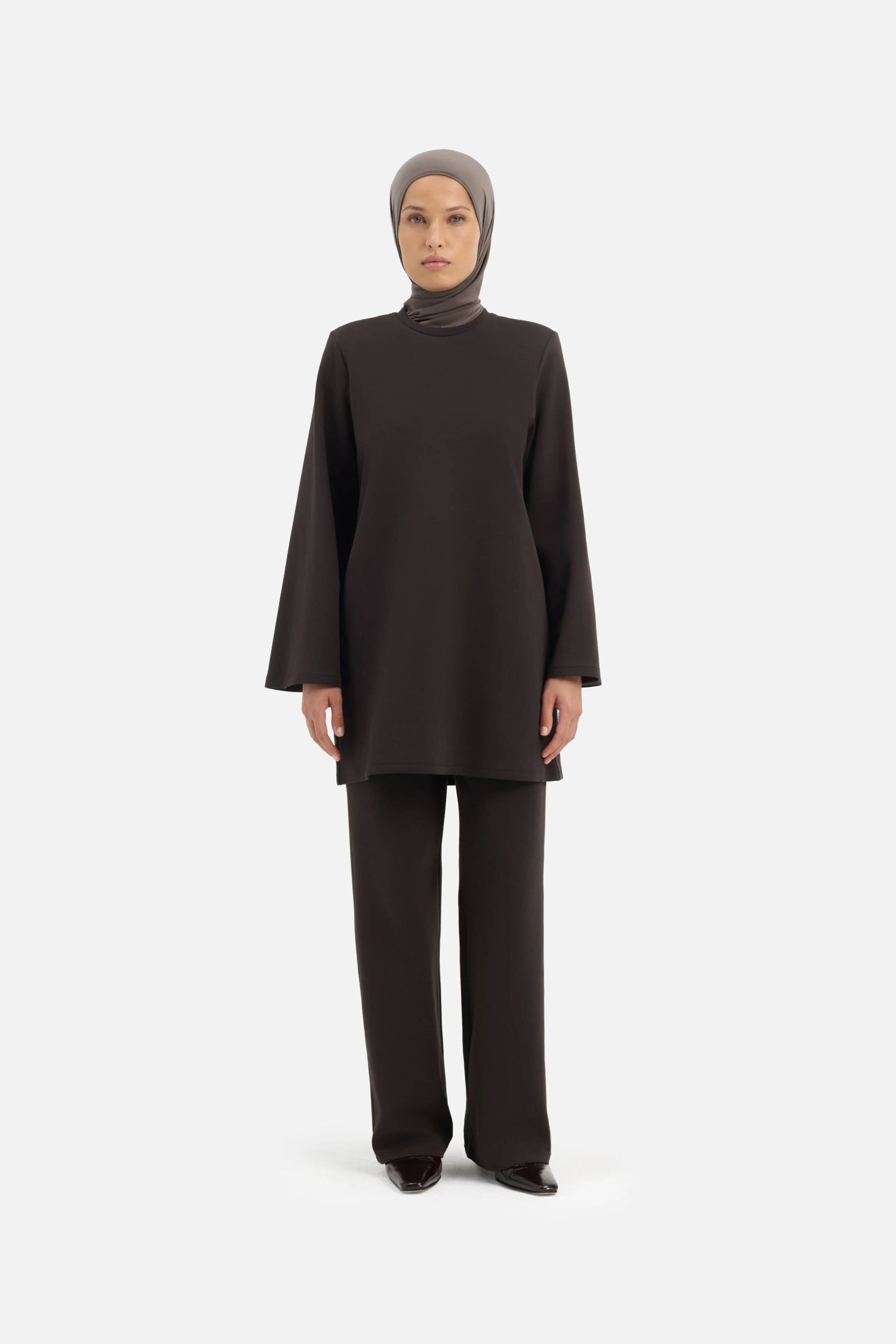 Relaxed Cotton Tee | Dark Truffle