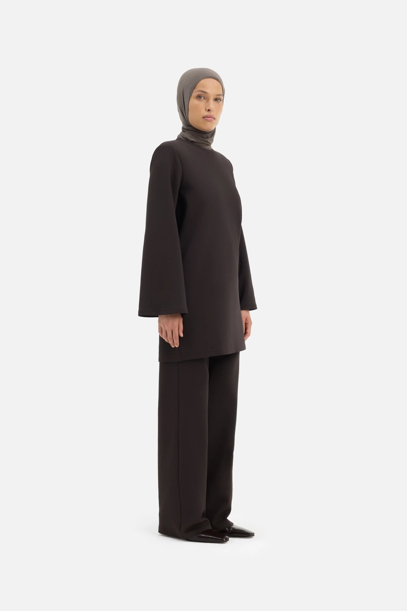 Relaxed Cotton Tee | Dark Truffle