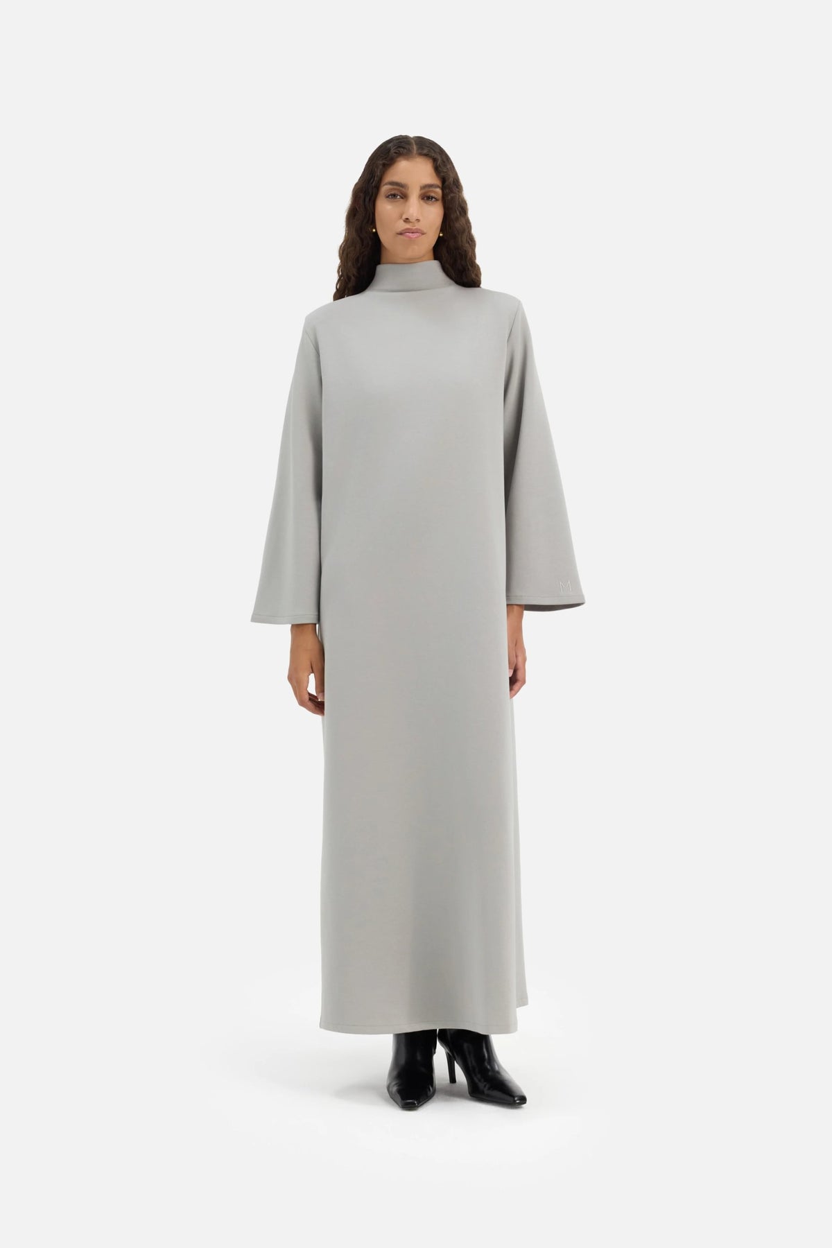 Relaxed Cotton Tee Dress | Pale Grey