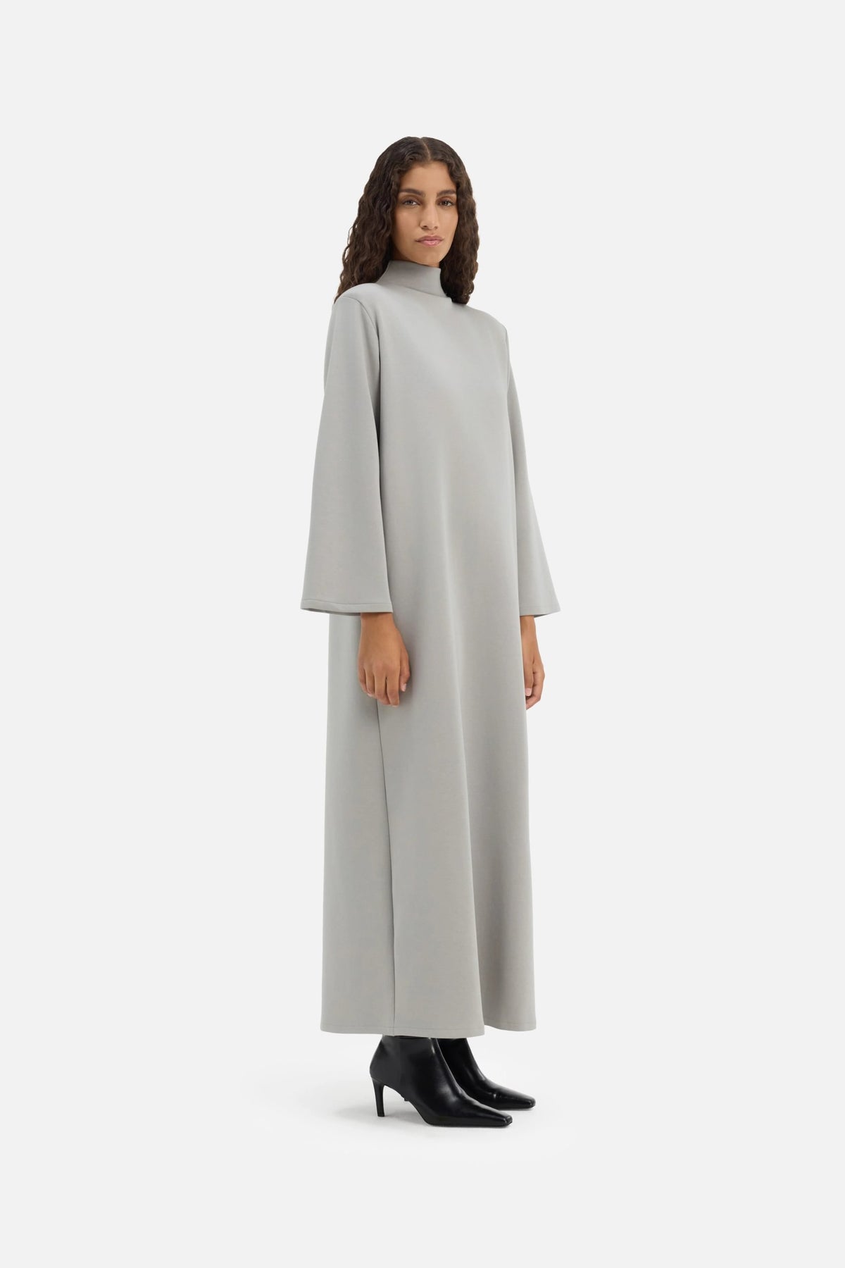 Relaxed Cotton Tee Dress | Pale Grey
