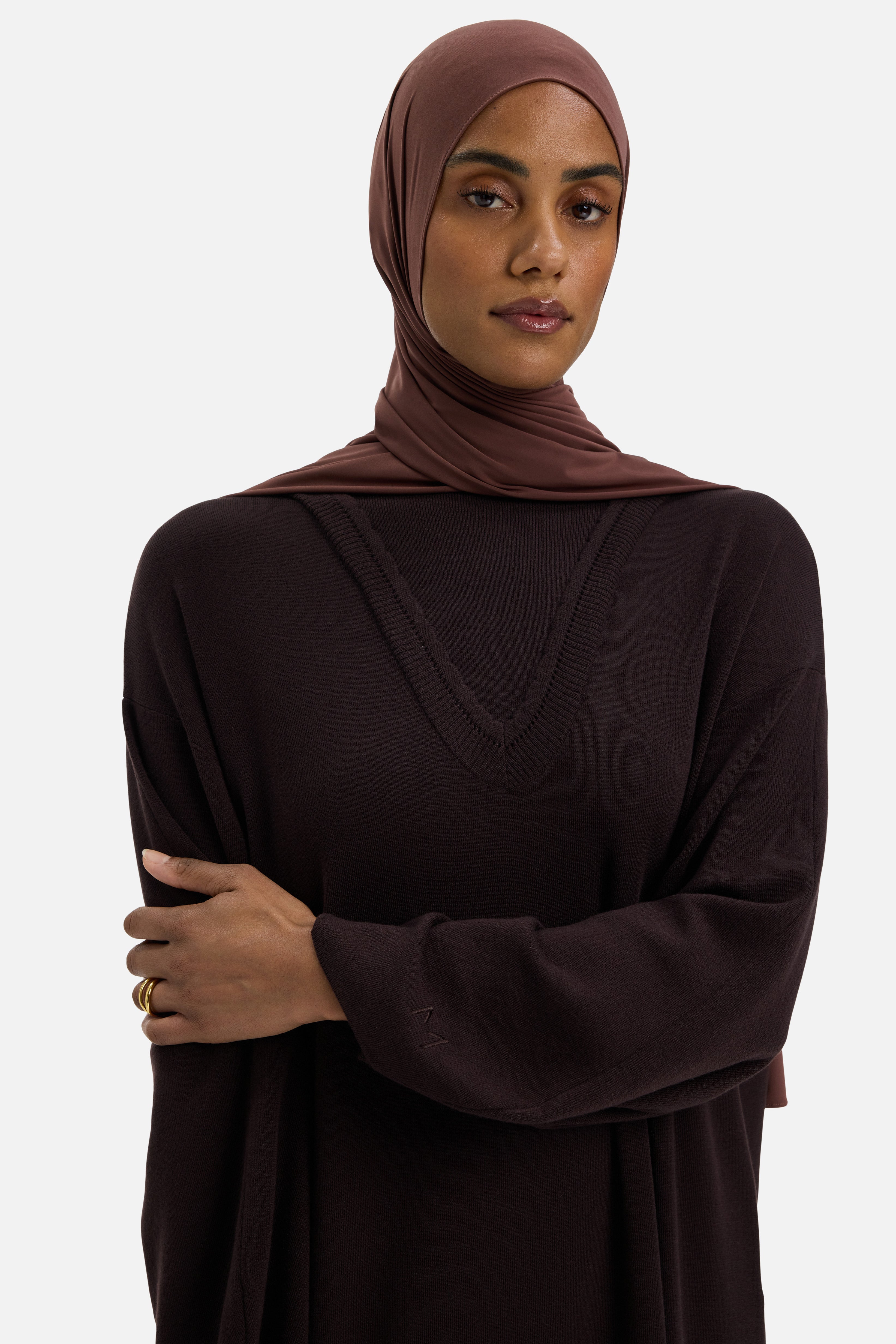 Relaxed Knitted Dress | Dark Brown | MERRACHI Relaxed Knitted Dress | Dark Brown | MERRACHI