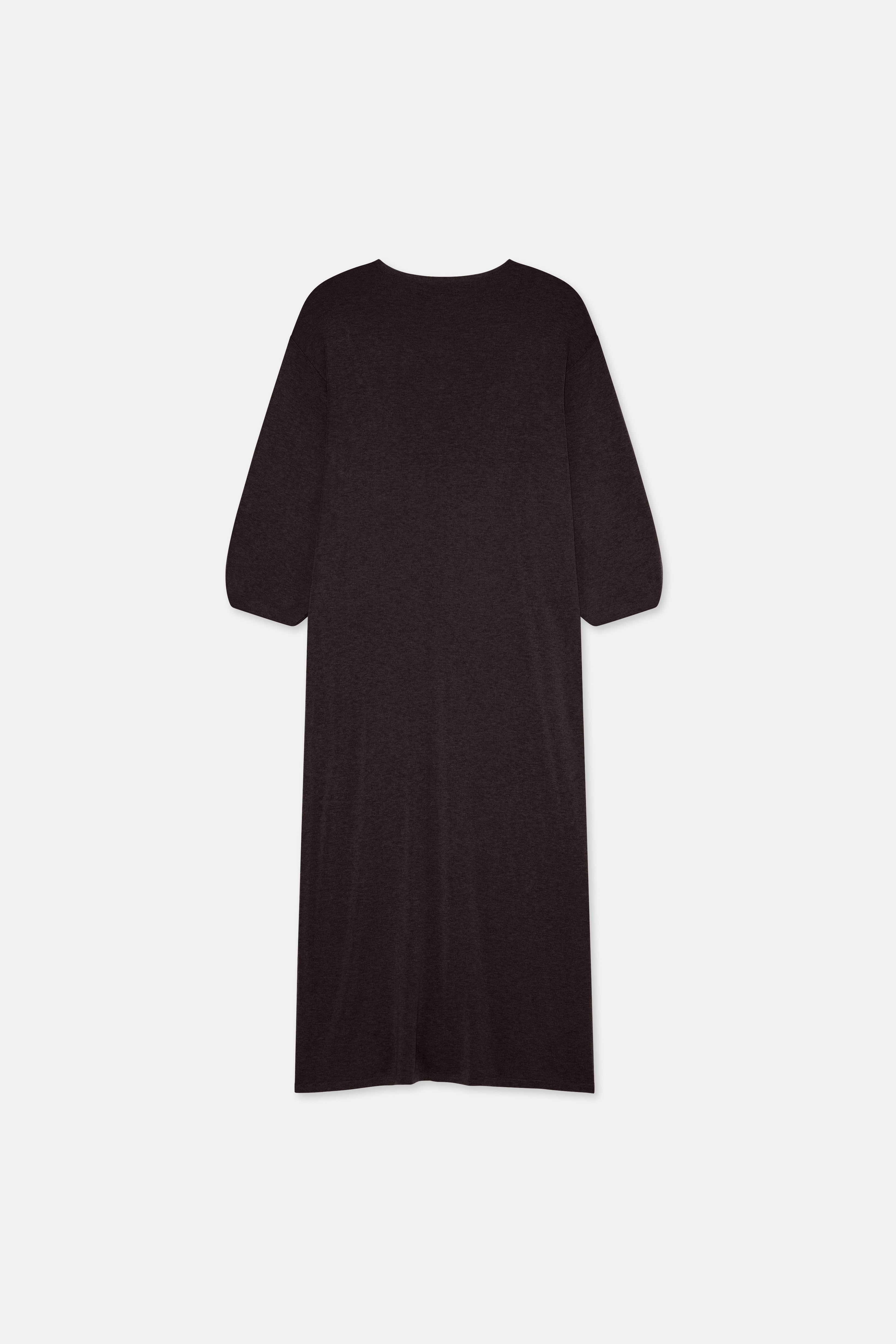Flat lay back brown knitted dress