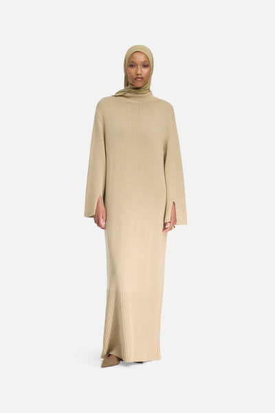 milan knit dress khaki Ribbed | YCRF_CustomReview