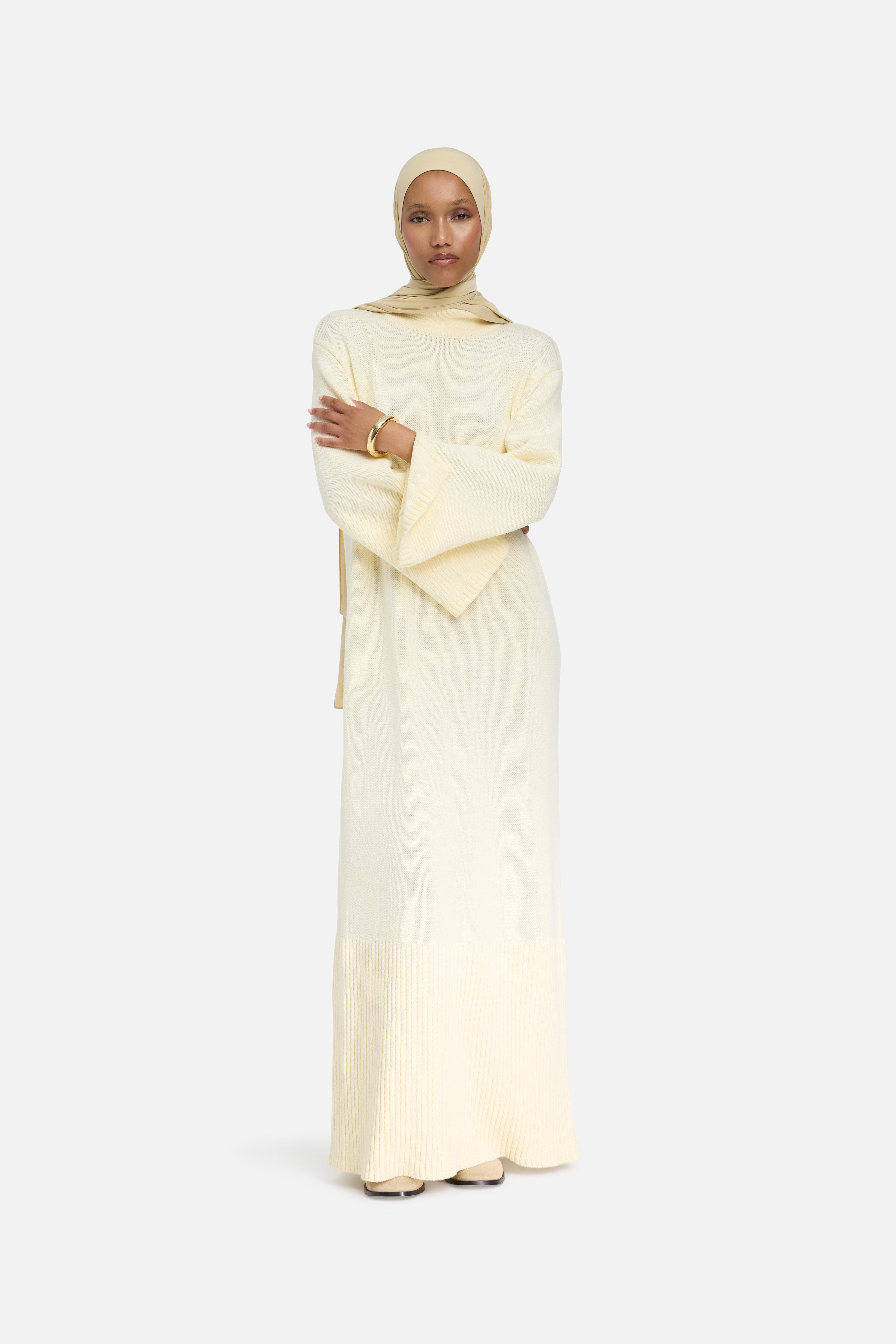 Ribbed Knit Dress | Porcelain