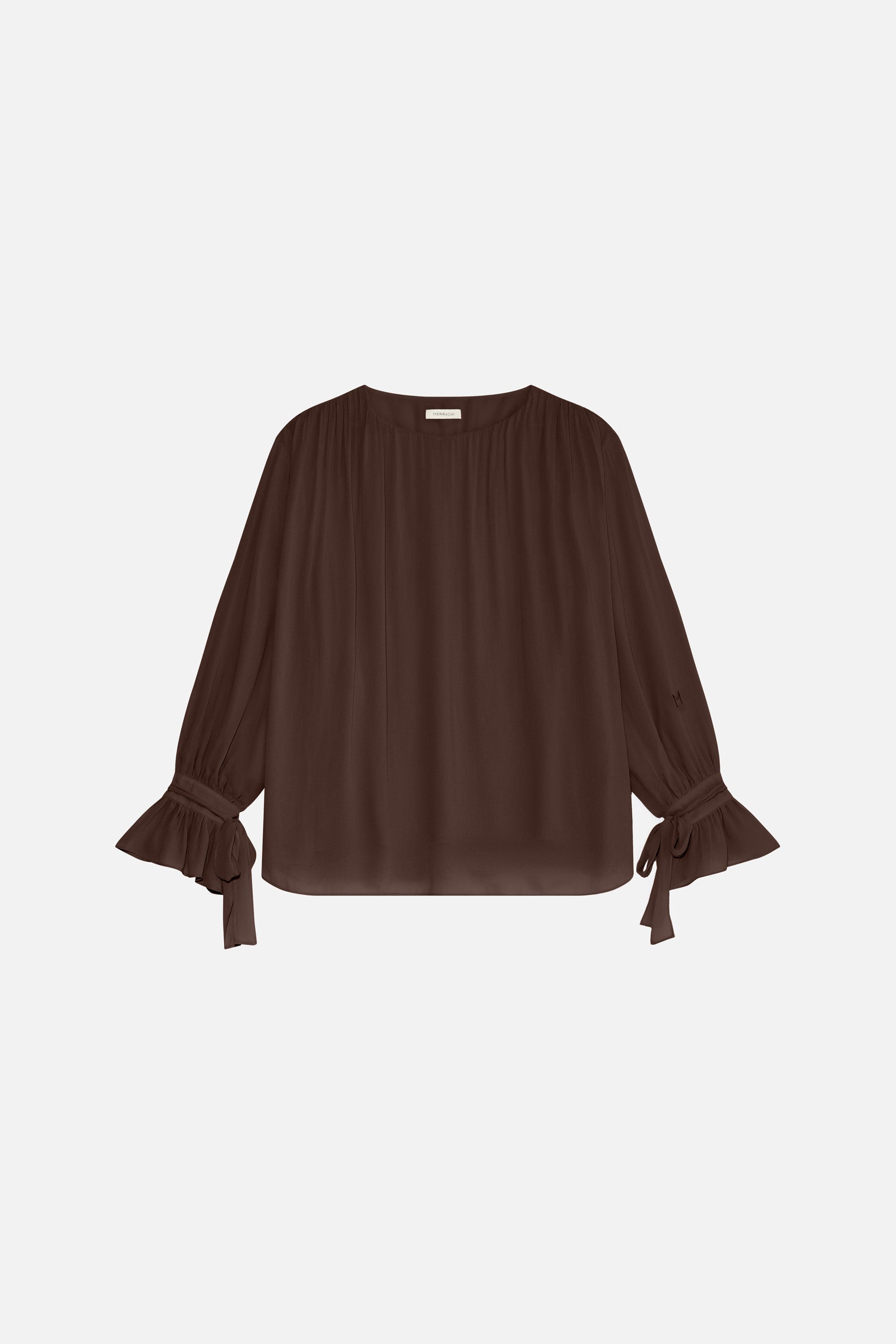 Romantic Ruffle Blouse | Burnt Mocha