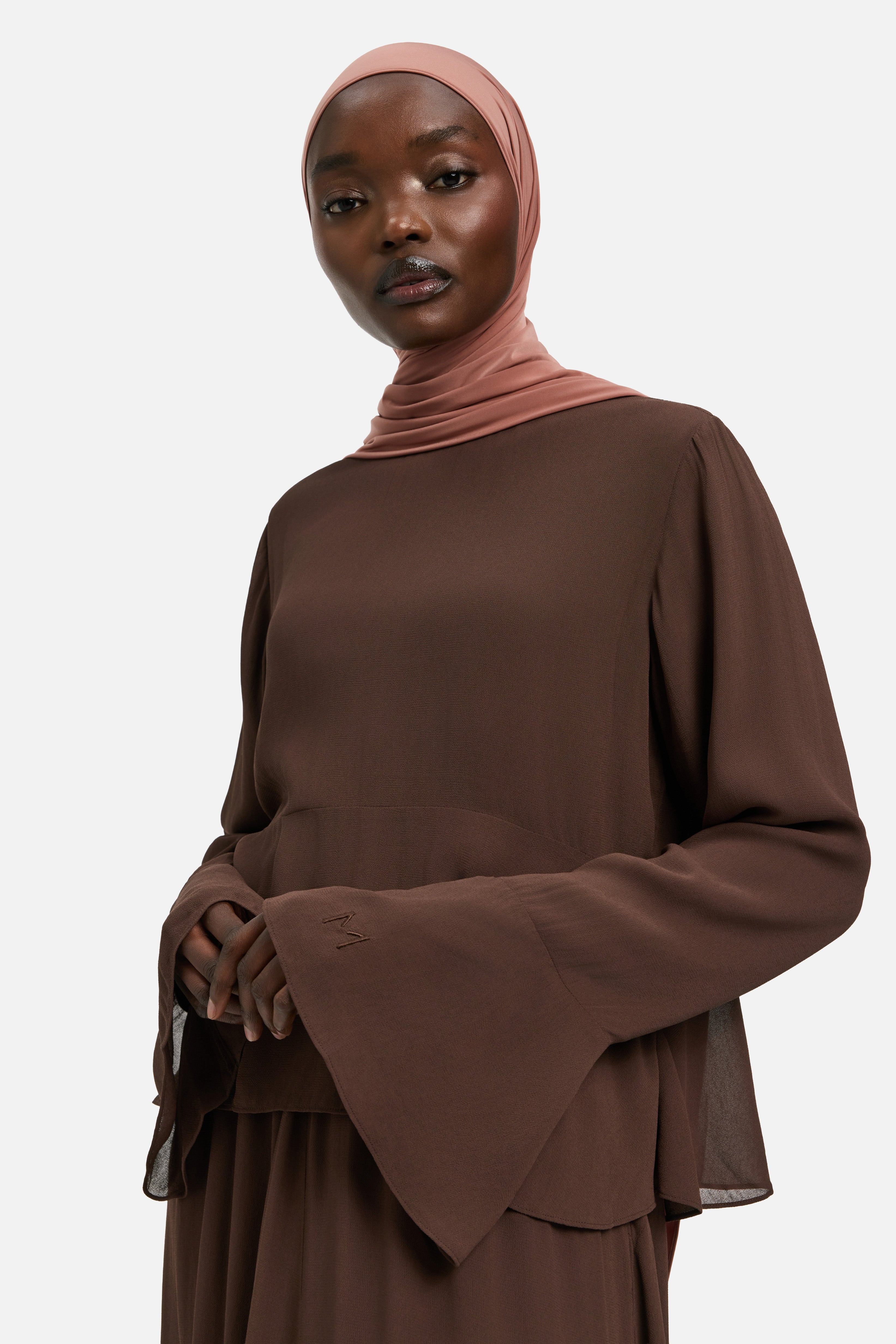 Romantic Ruffle Dress | Burnt Mocha