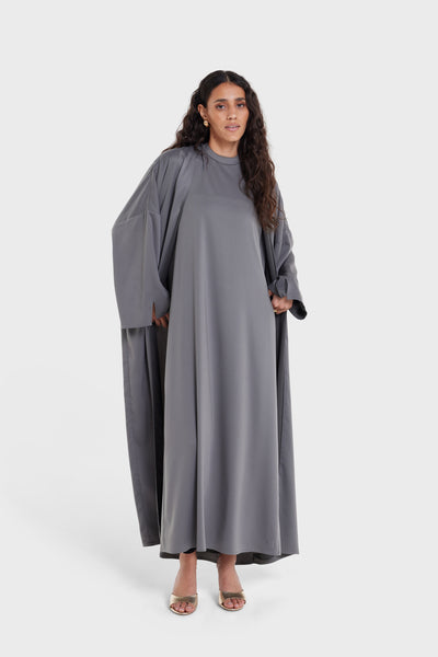 dark grey summer dress Dark grey avant garde linen dress, linen clothing women, Summer midi balloon dress, Boho bubble linen dress, Plus sizes, Organic linen dress
