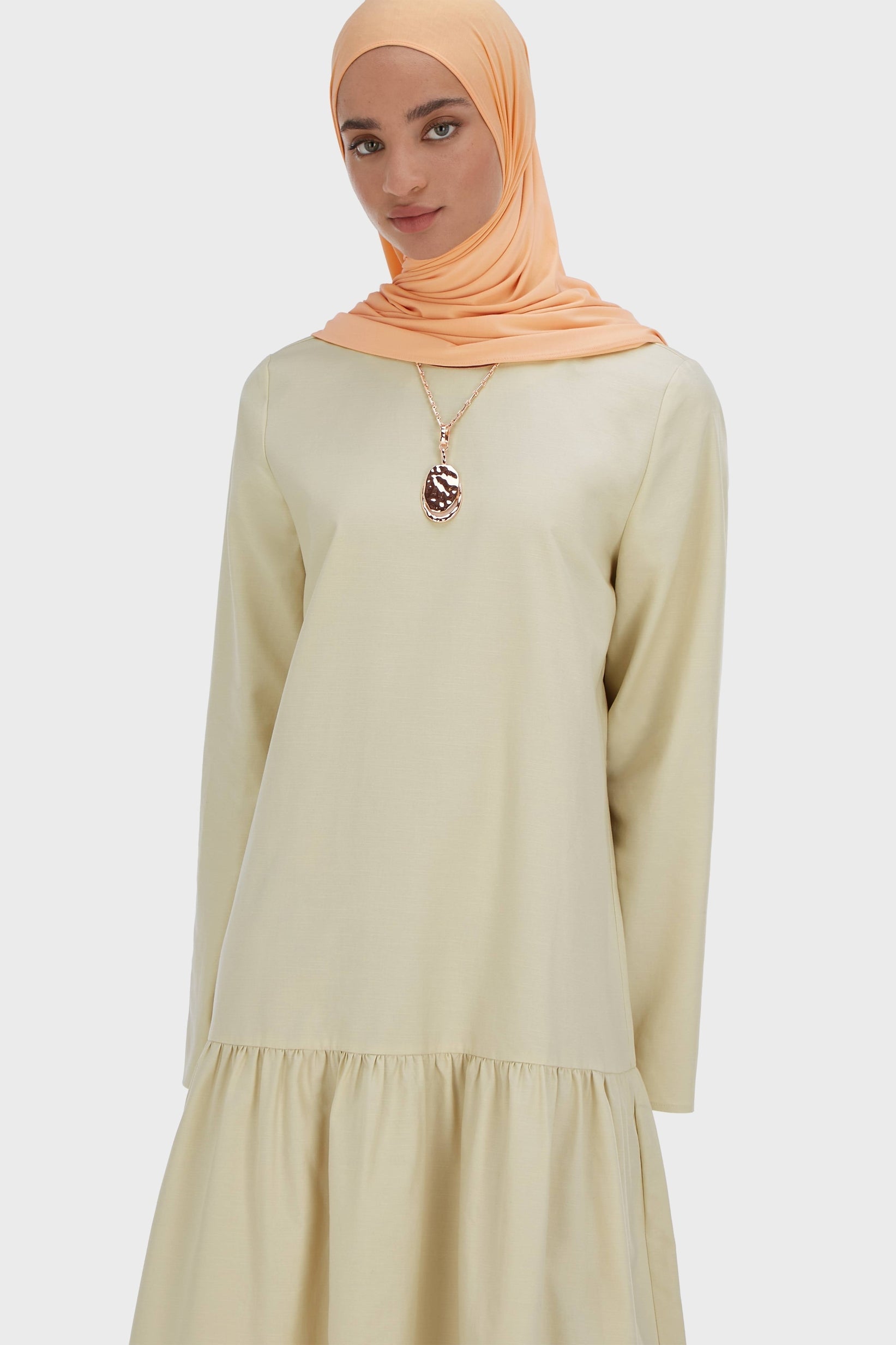Drop Waist Dress | Sand | MERRACHI Drop Waist Dress | Sand | MERRACHI