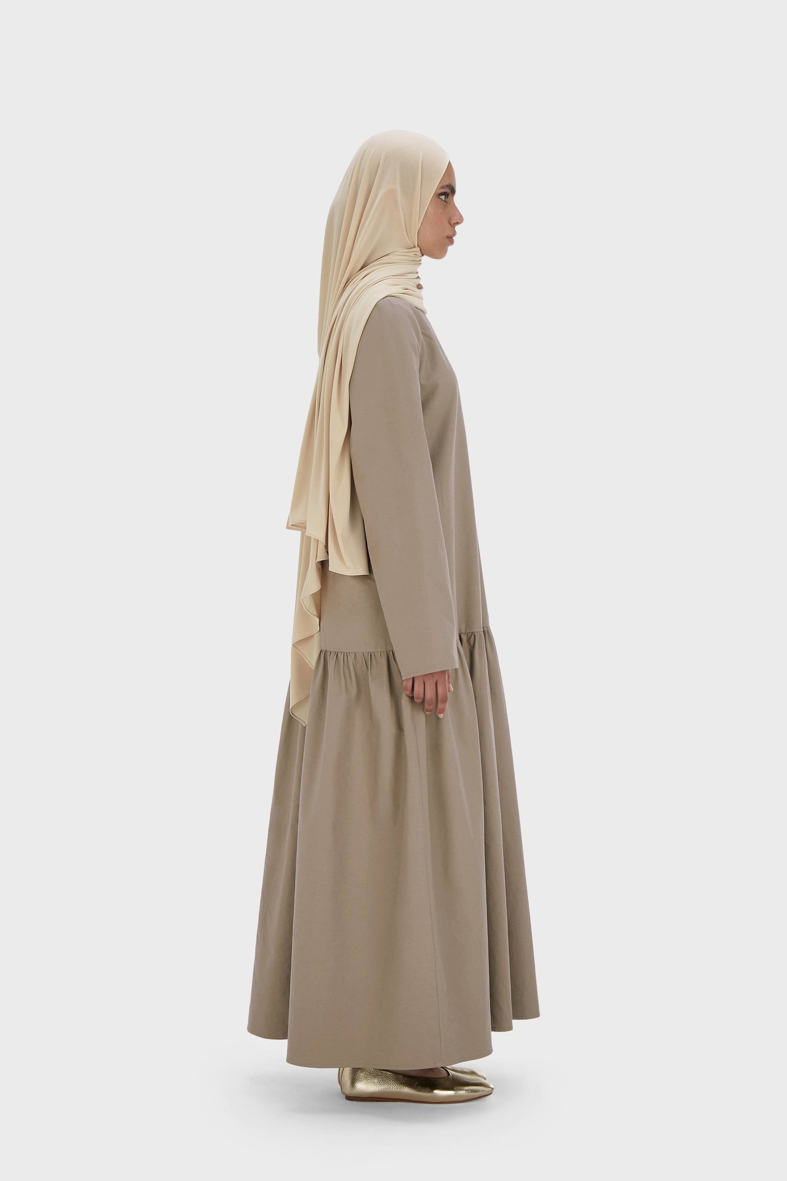 Drop Waist Dress | Taupe
