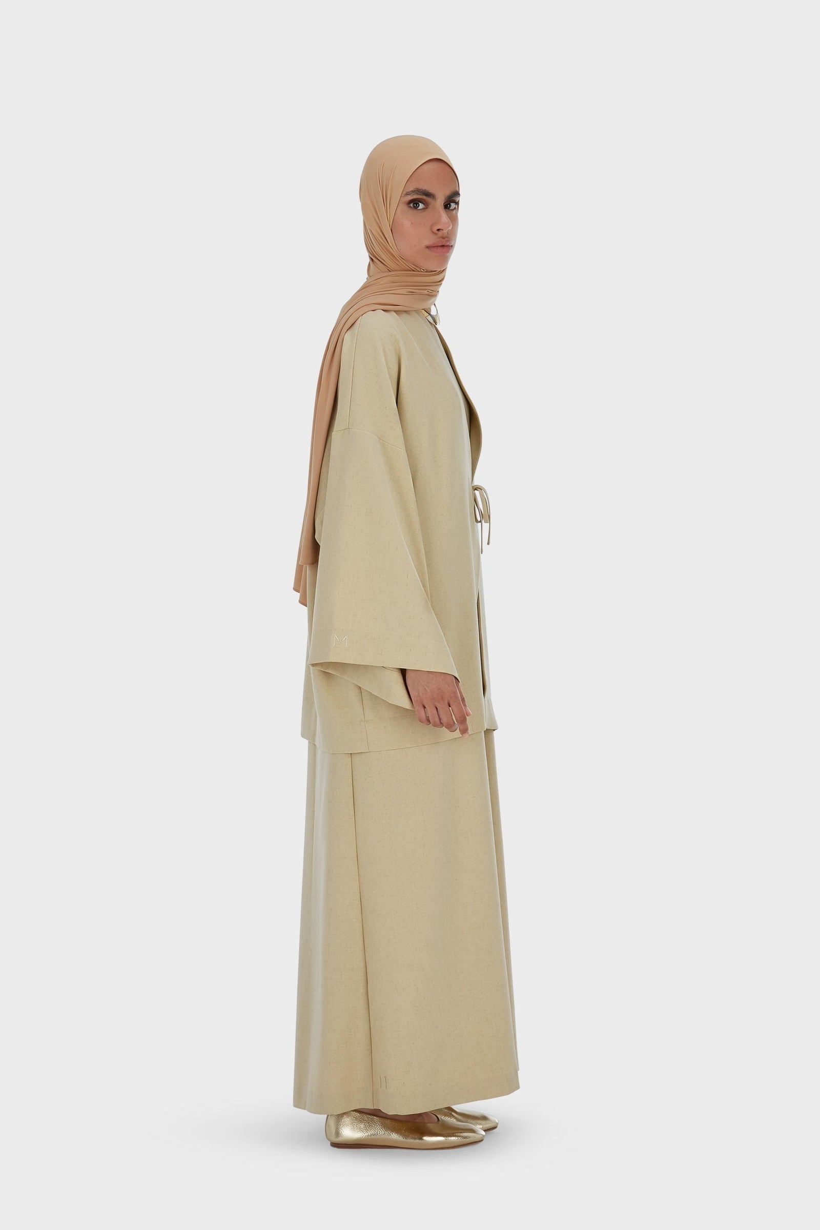 Front Tie Top | Warm Khaki