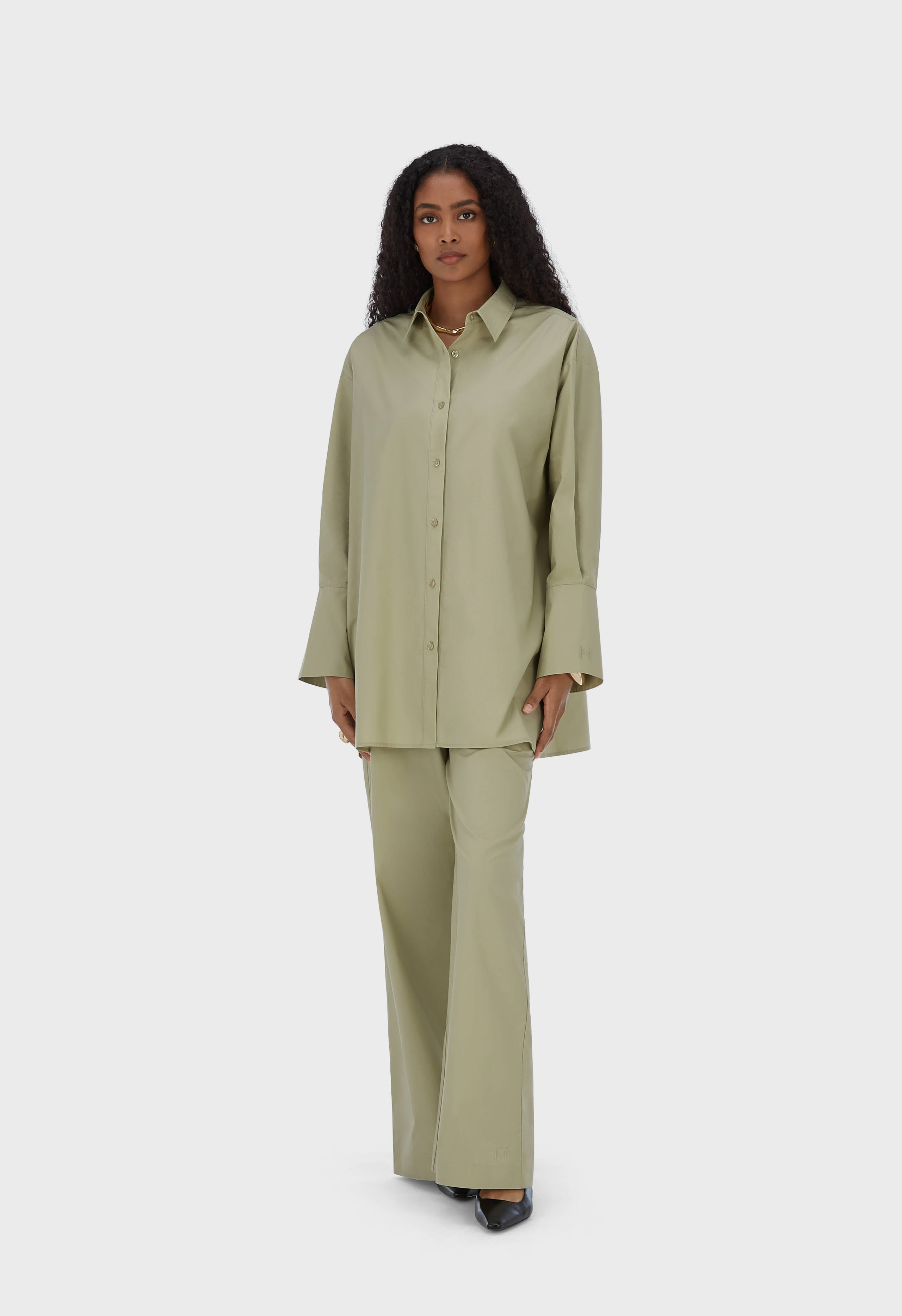 Poplin Pants | Moss Gray