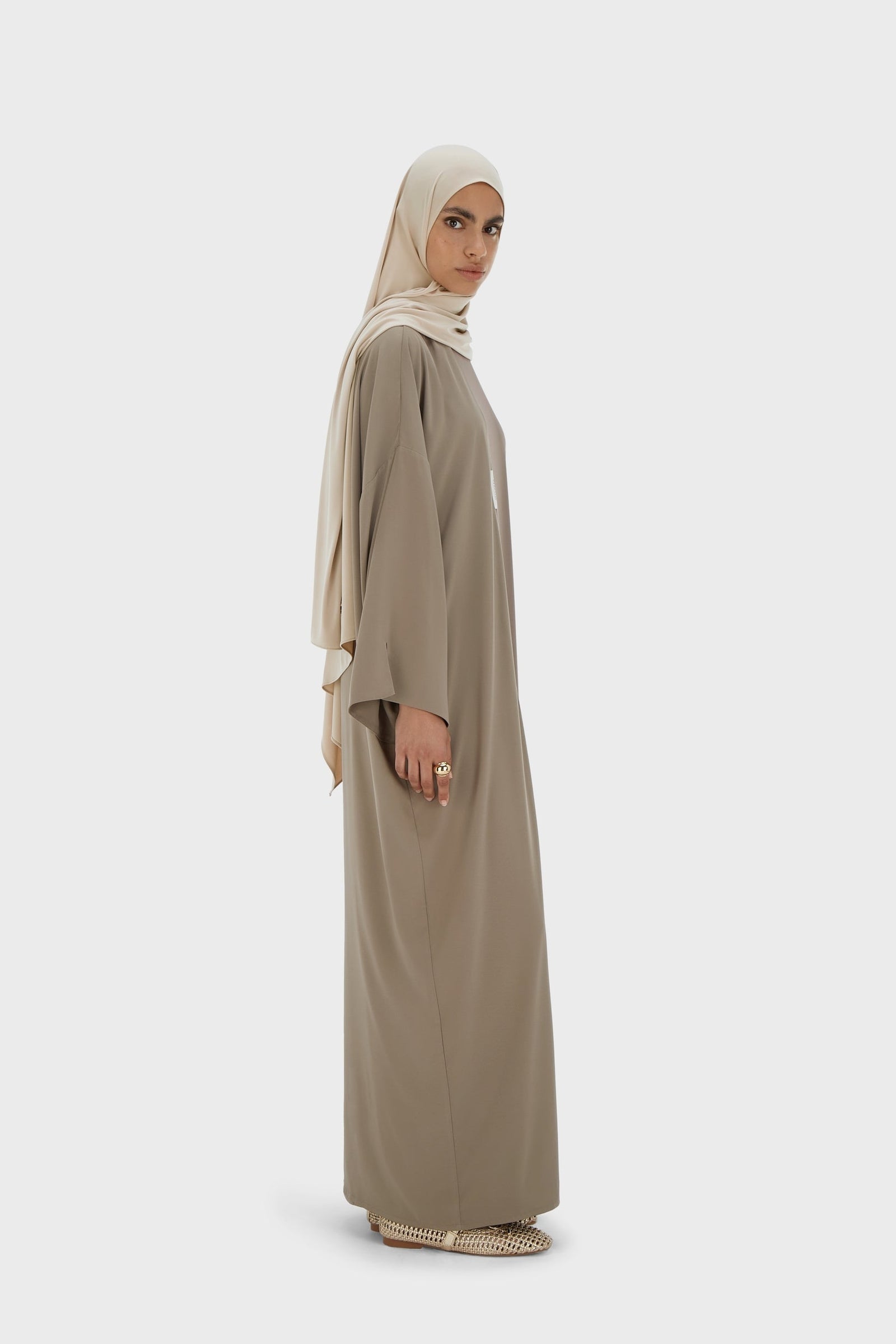 Sleeveless Woven Dress Regular | Taupe