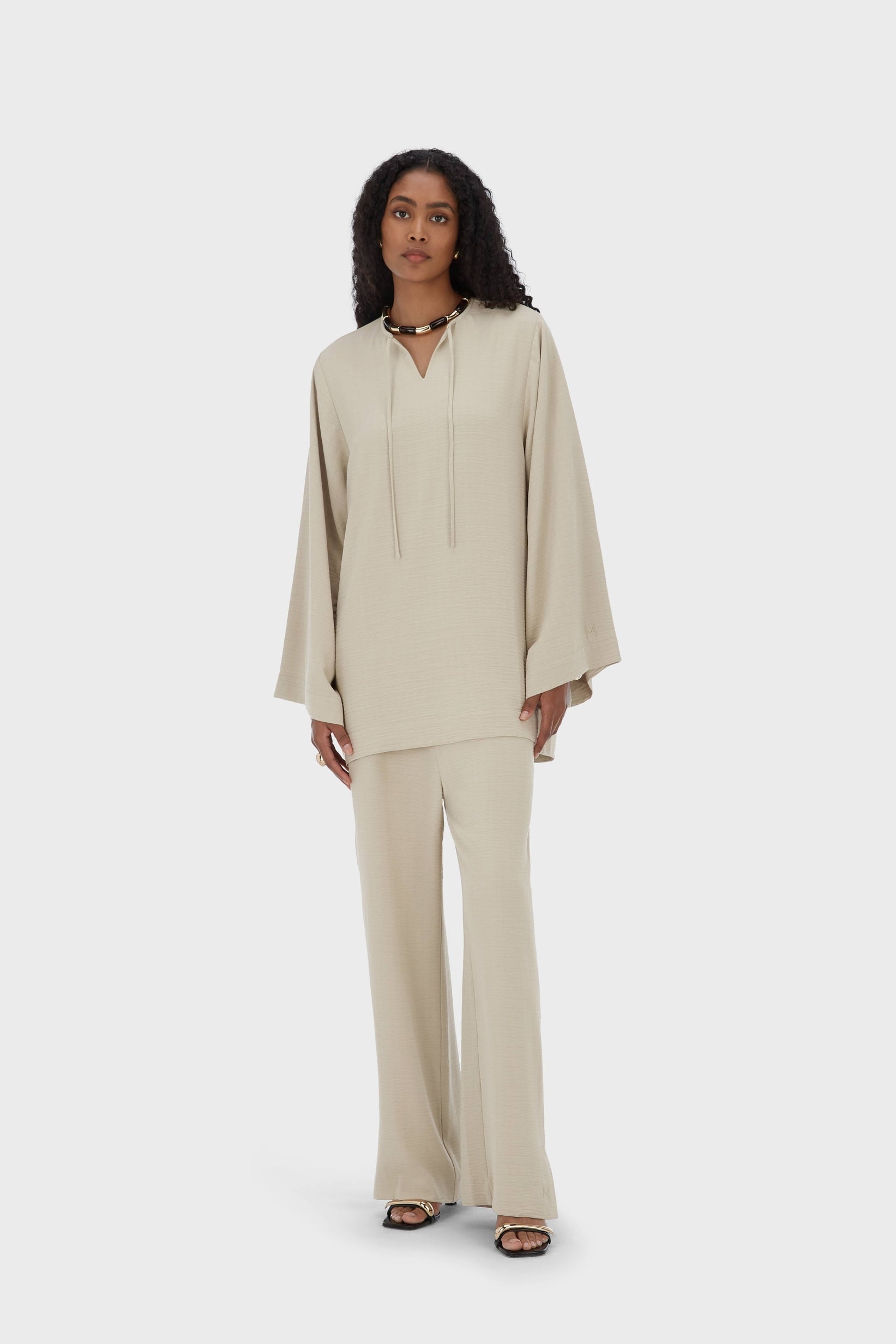 Summer Stripe Pants | Moss Gray