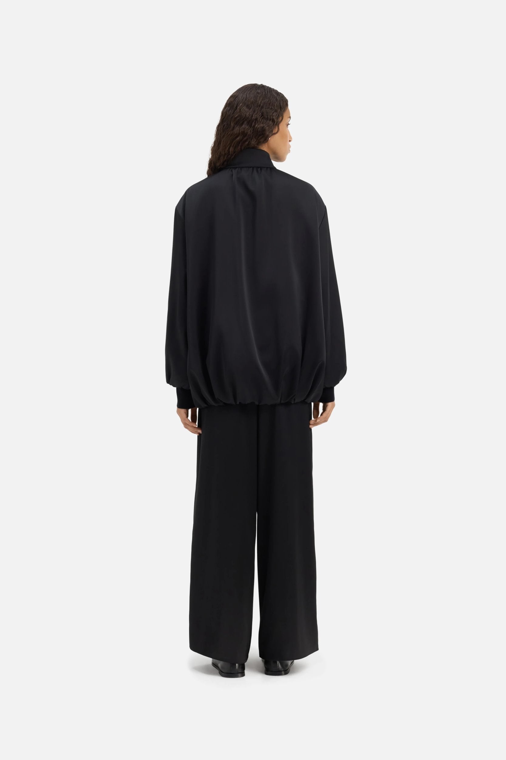 Satin Balloon Jacket | Black
