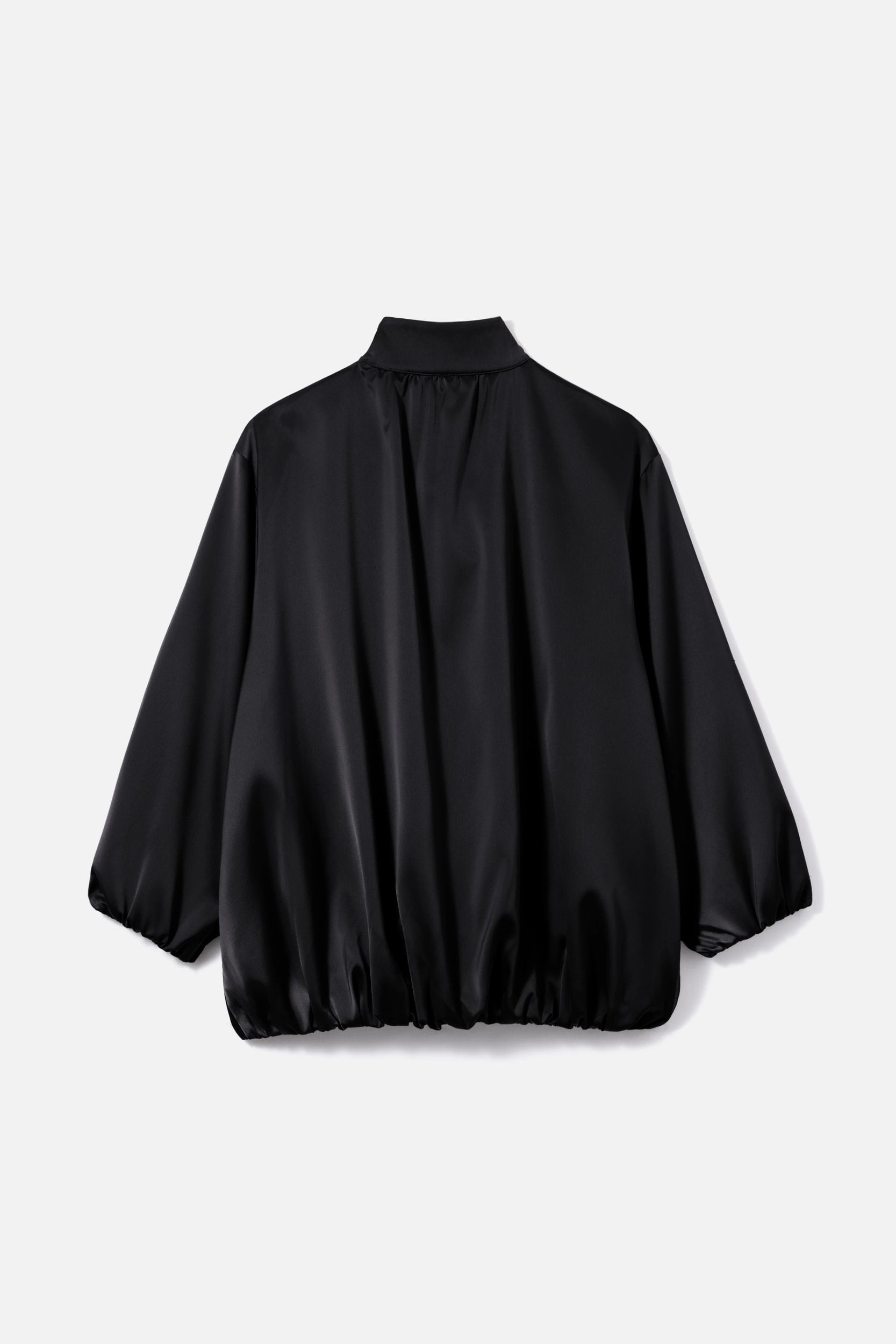 Satin Balloon Jacket | Black